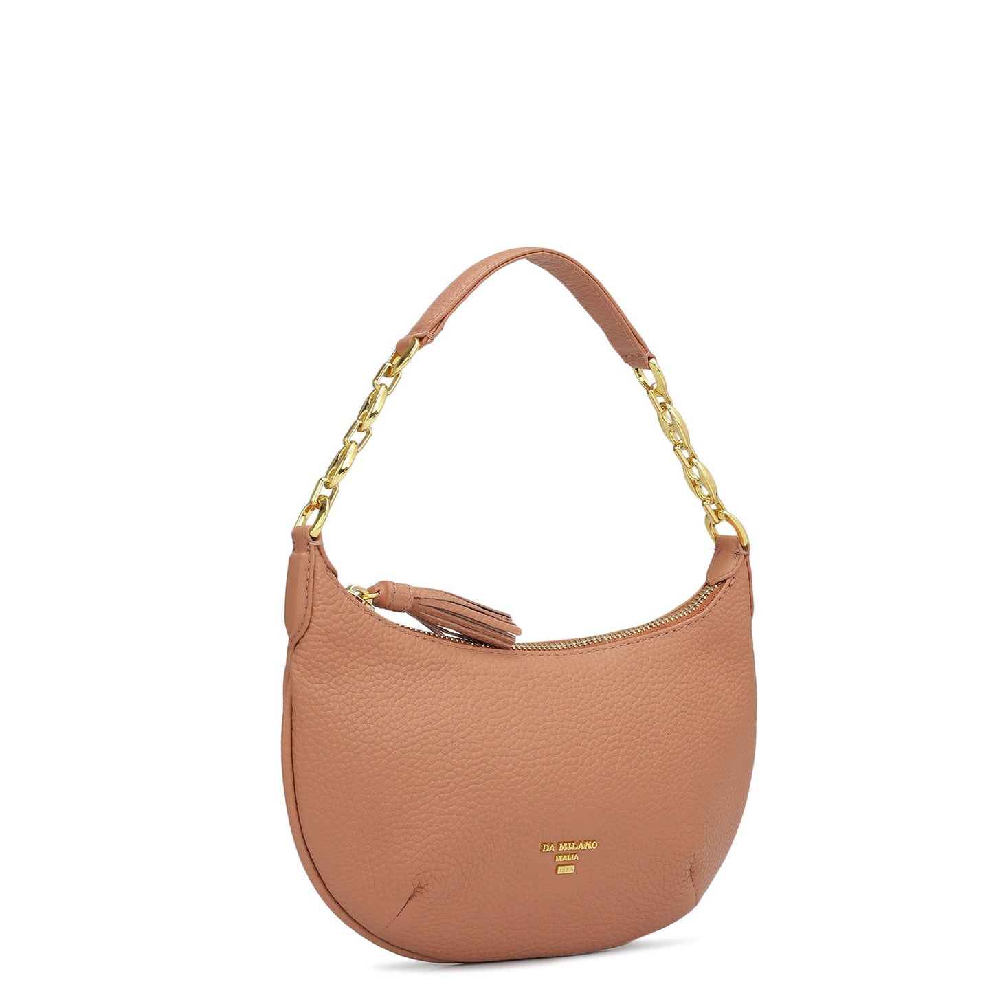 Small Wax Leather Baguette - Terracotta