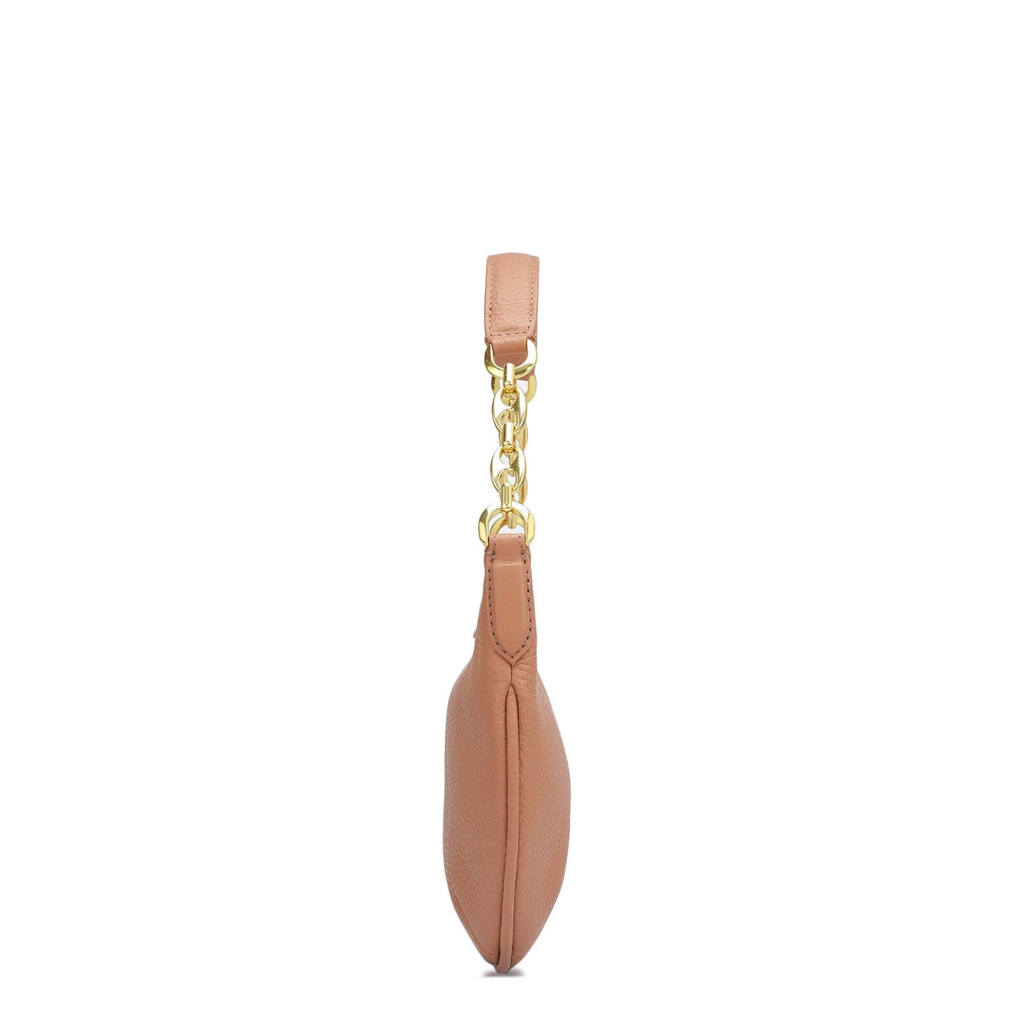 Small Wax Leather Baguette - Terracotta