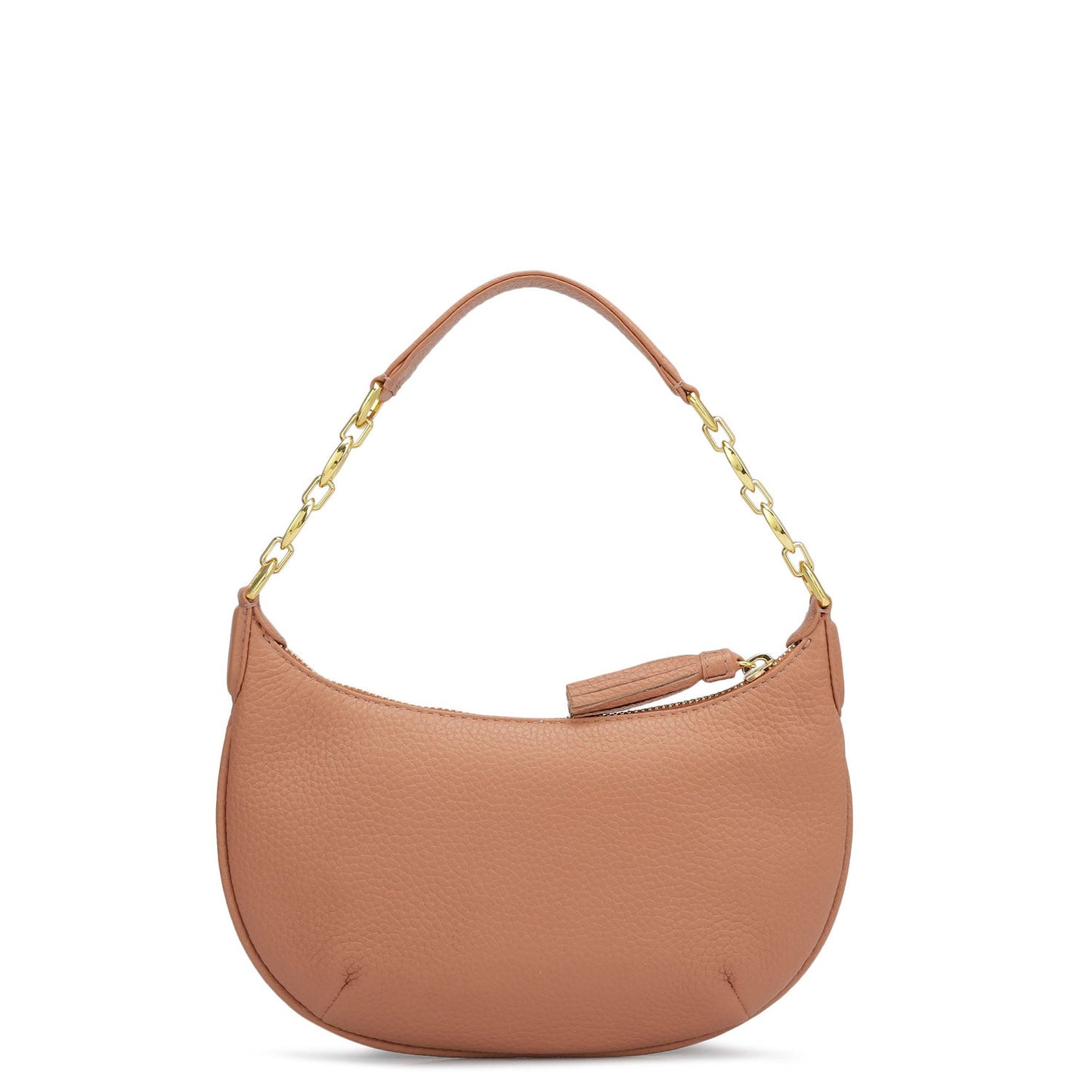 Small Wax Leather Baguette - Terracotta