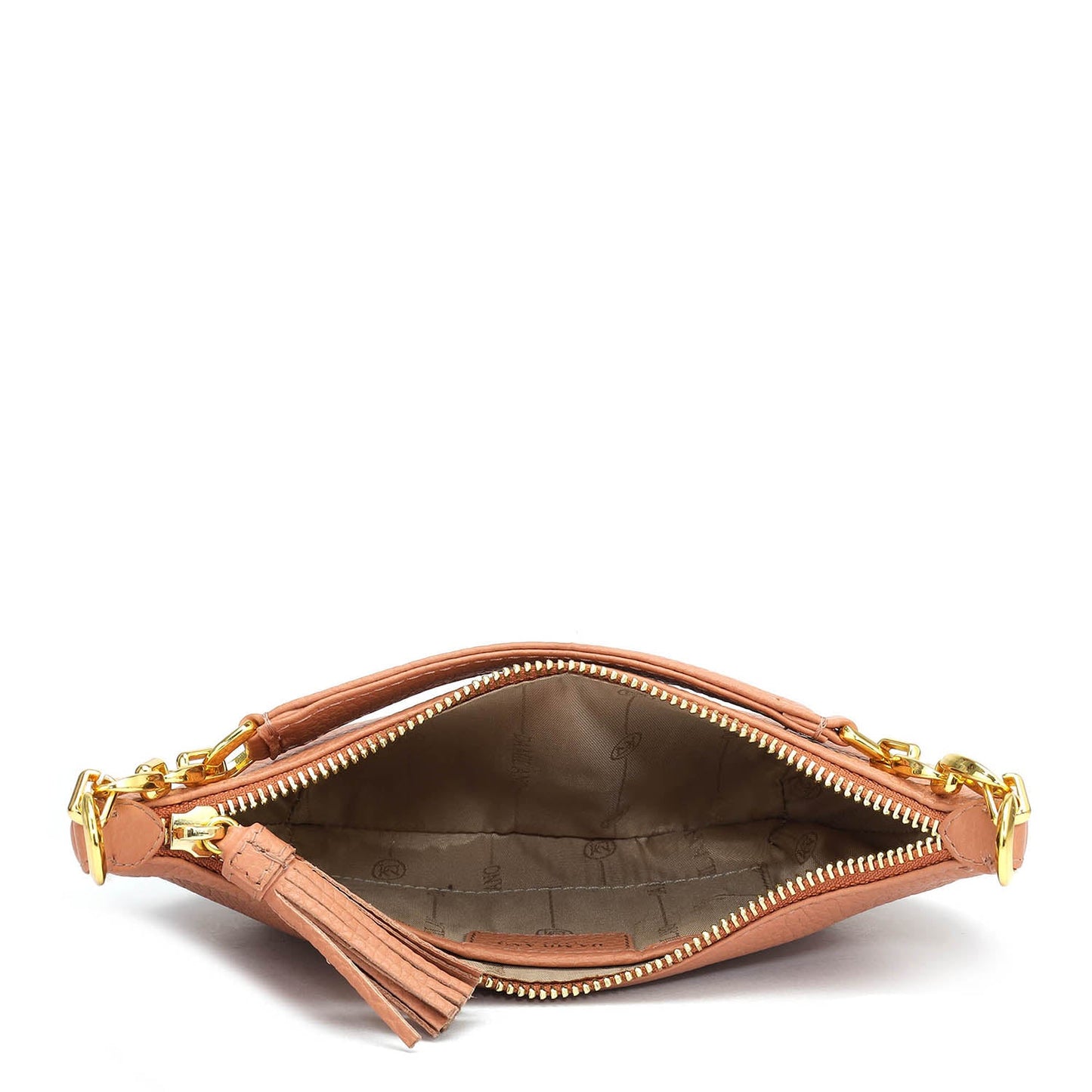 Small Wax Leather Baguette - Terracotta