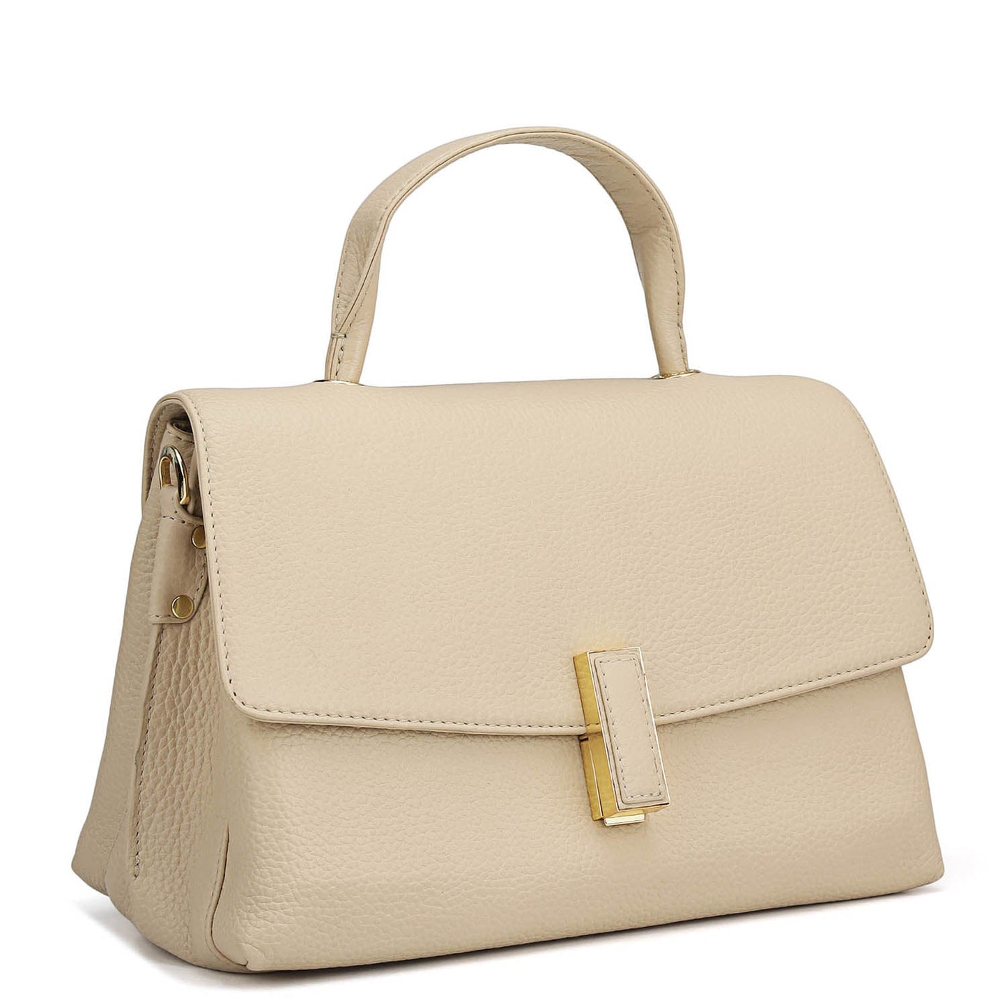 Small Wax Leather Satchel - Dove