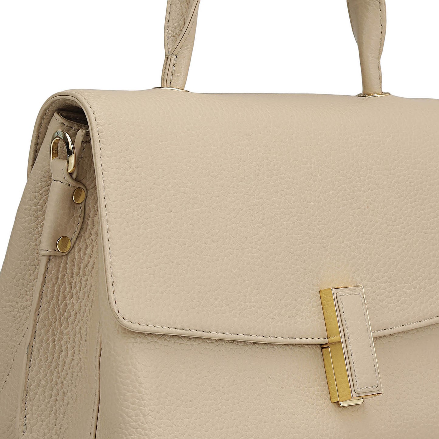 Small Wax Leather Satchel - Dove
