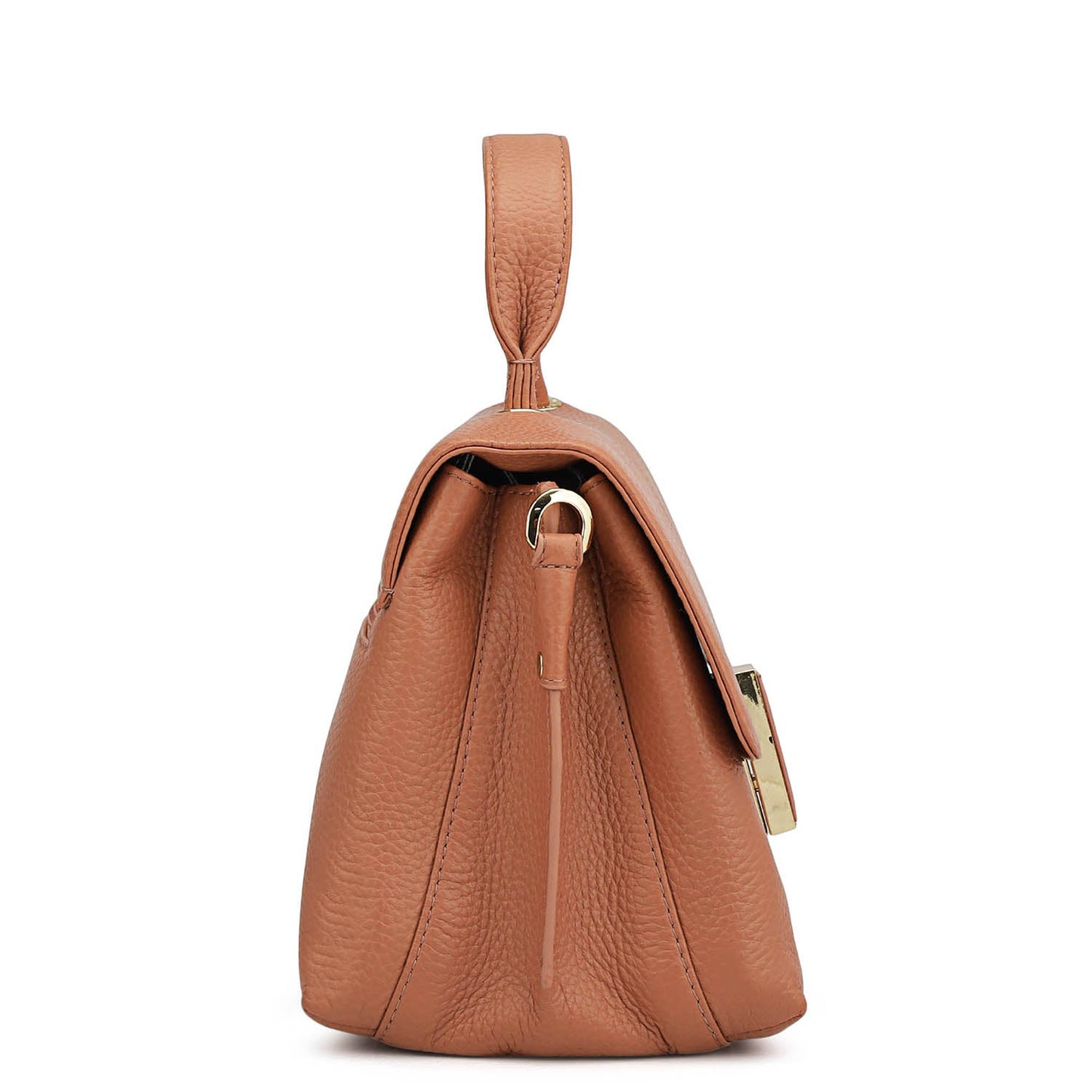 Small Wax Leather Satchel - Terracotta