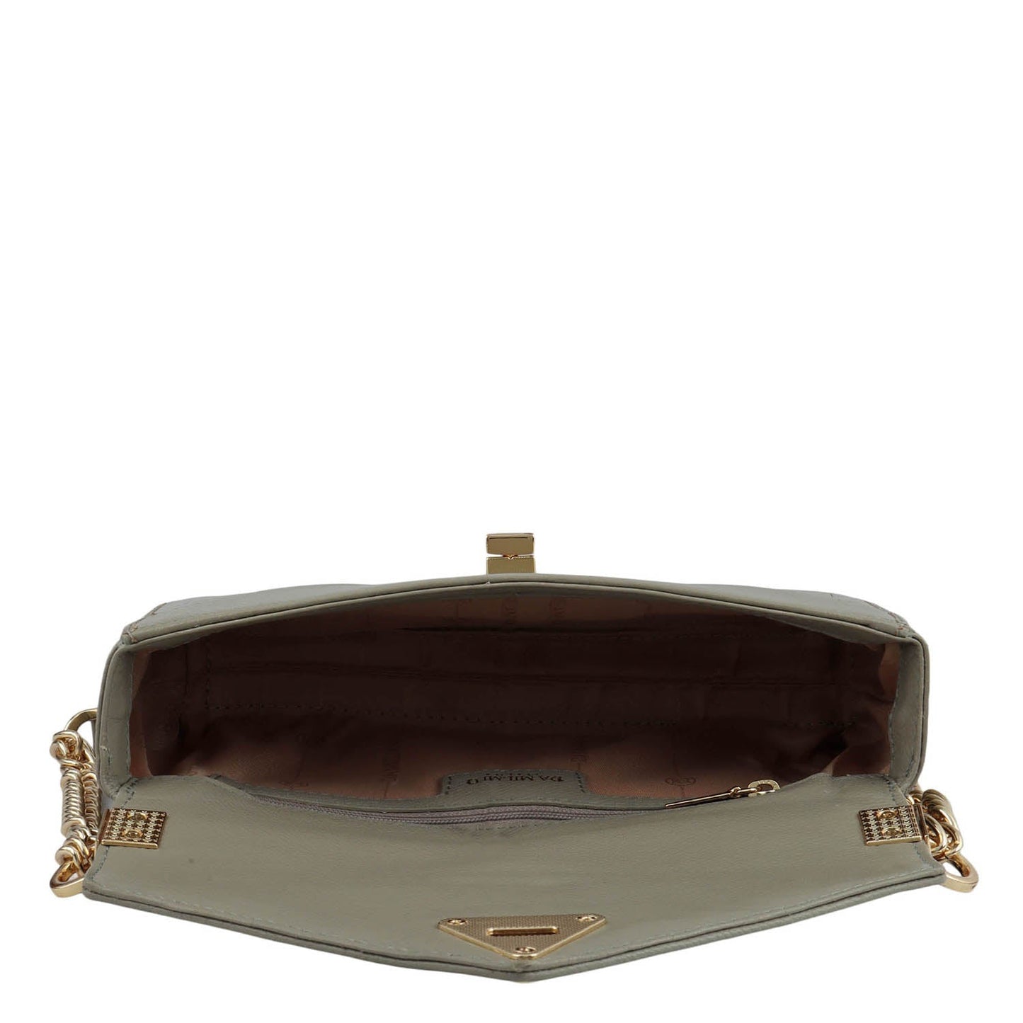 Allure Croco Franzy Leather Baguette - Stone Grey