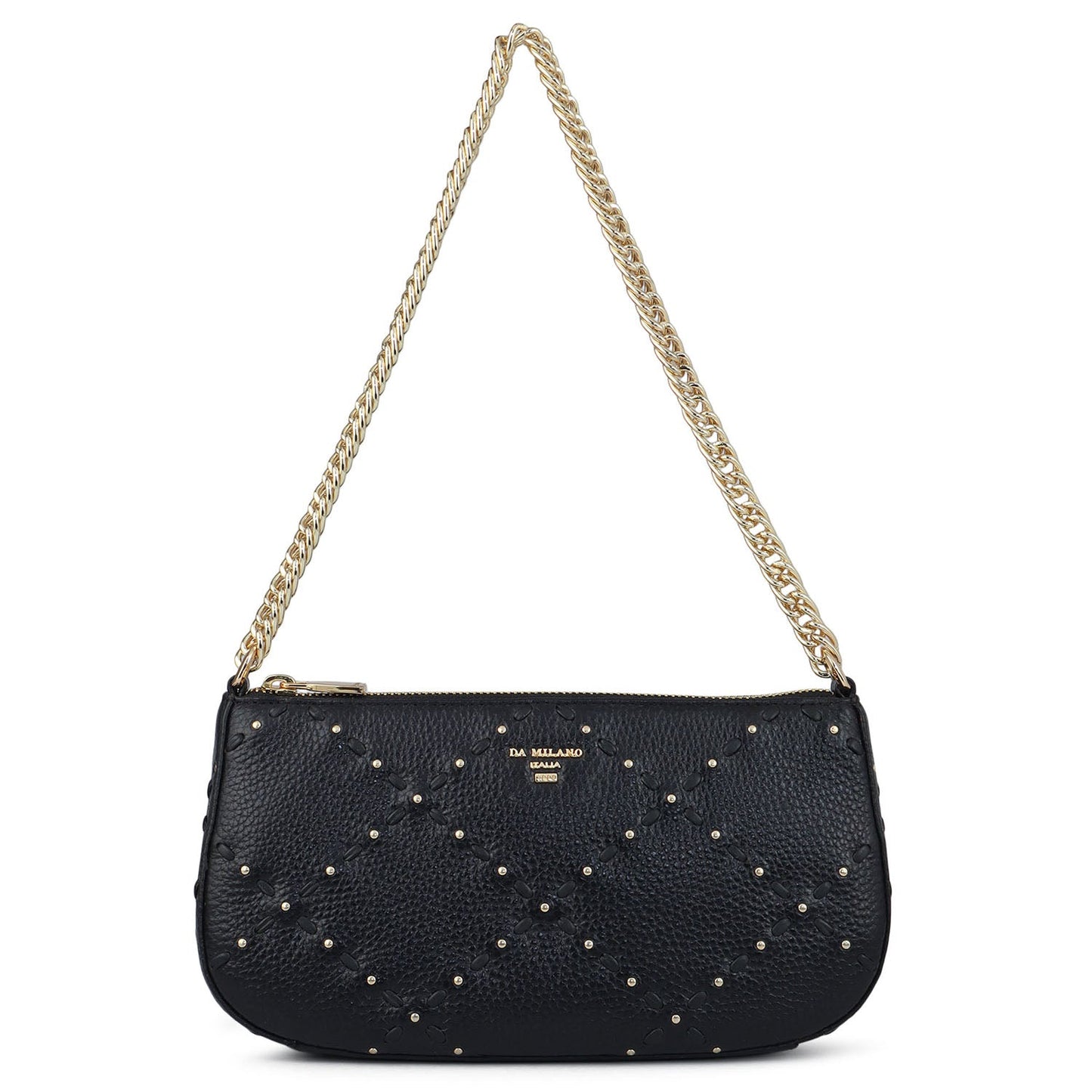 Serena Bunti Wax Leather Baguette - Black