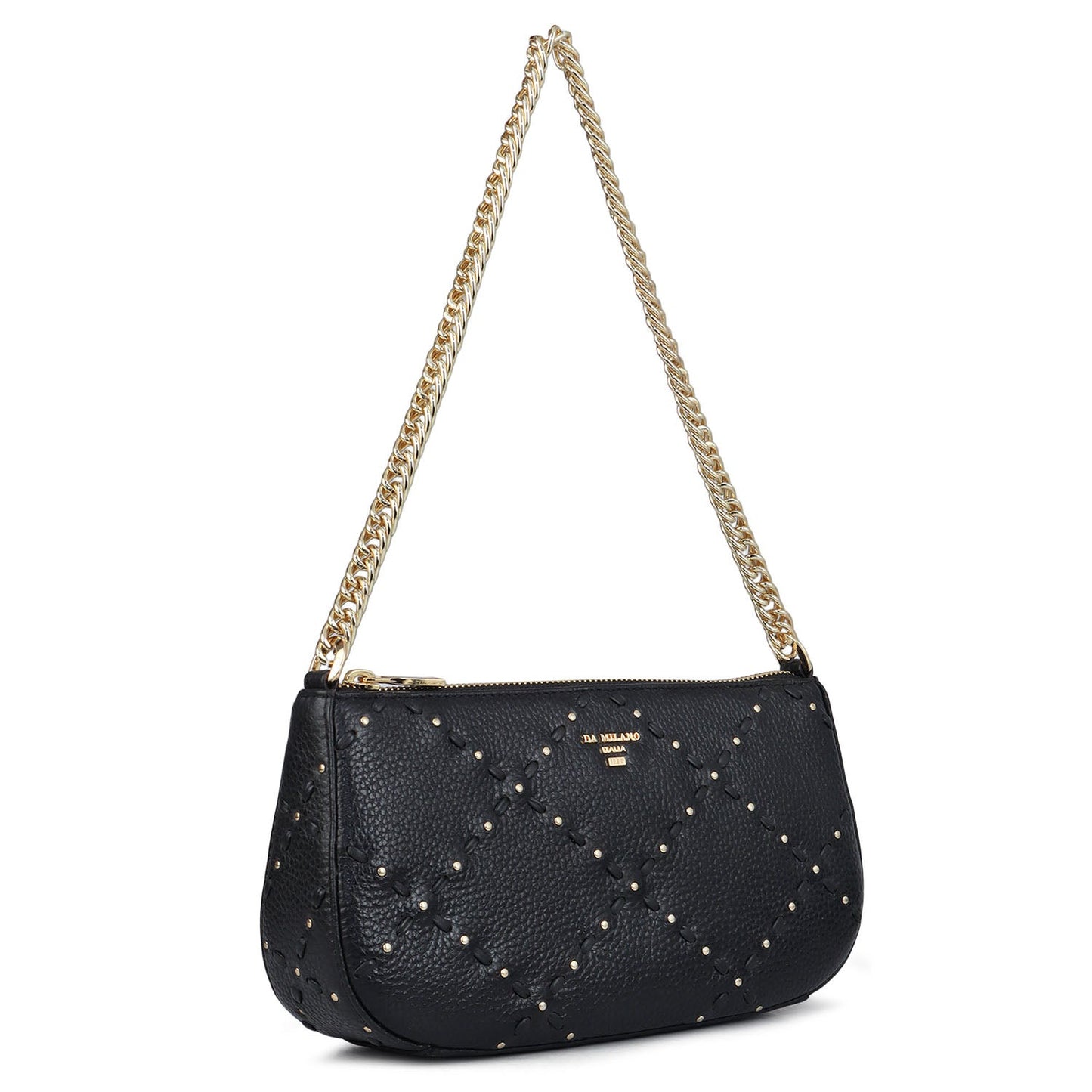 Serena Bunti Wax Leather Baguette - Black