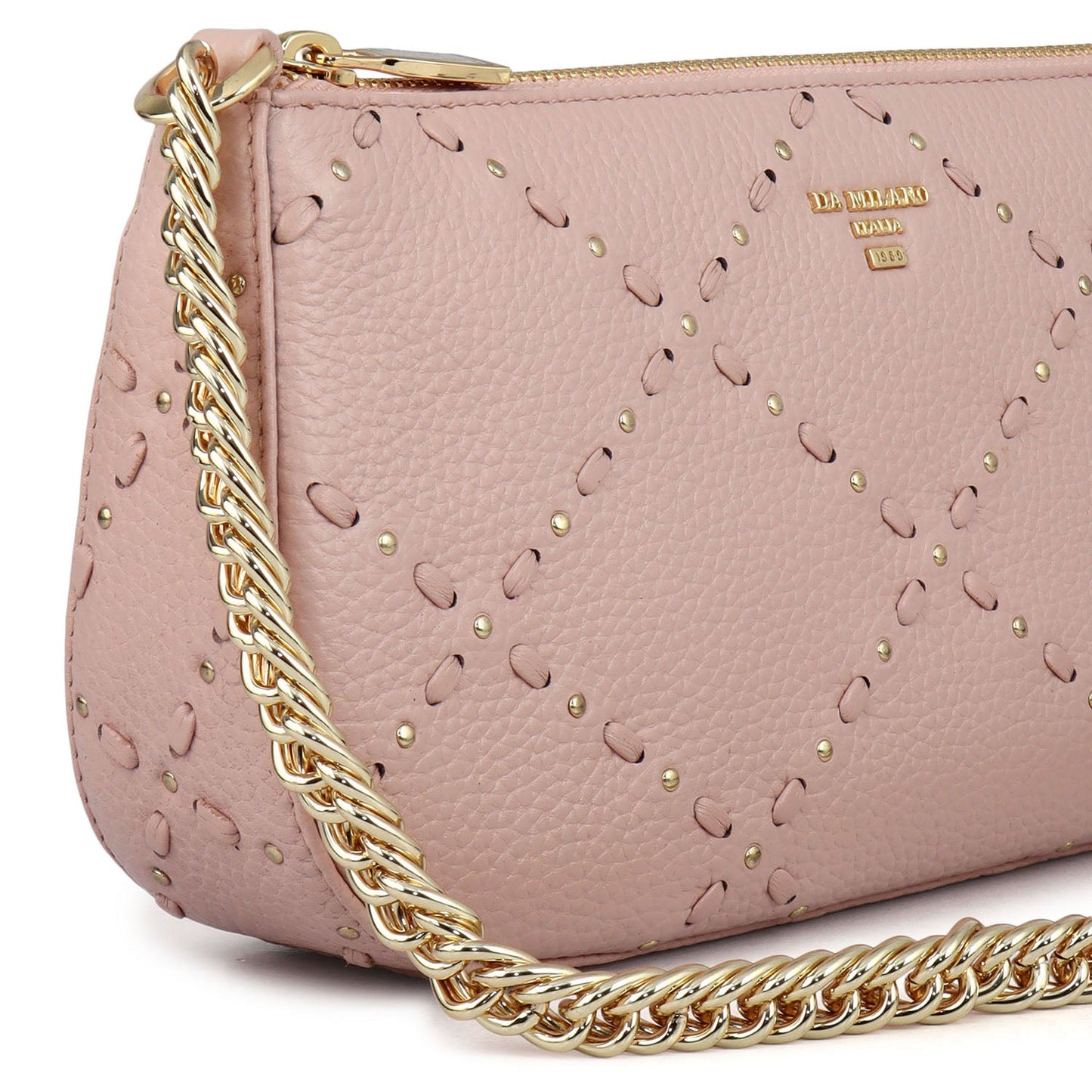 Serena Bunti Wax Leather Baguette - Feather