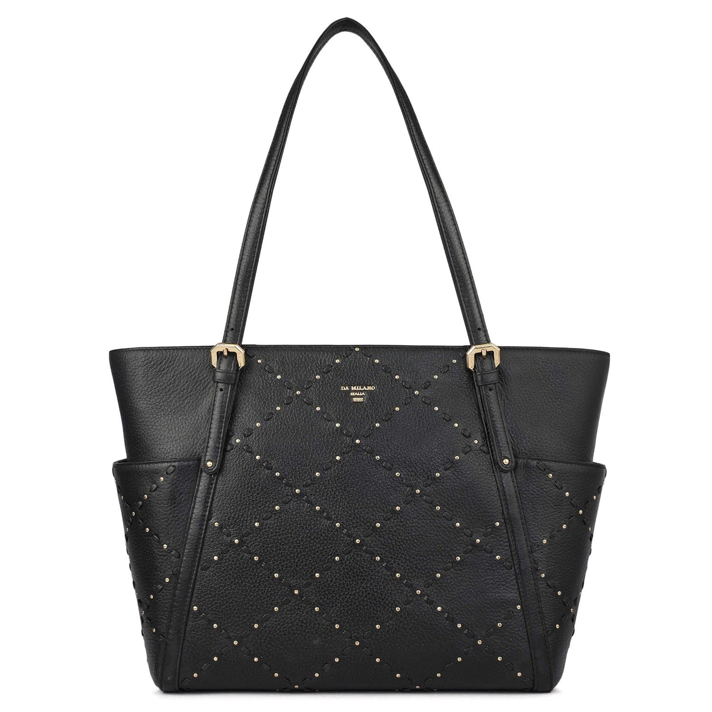 Serena Bunti Wax Leather Shoulder Bag - Black
