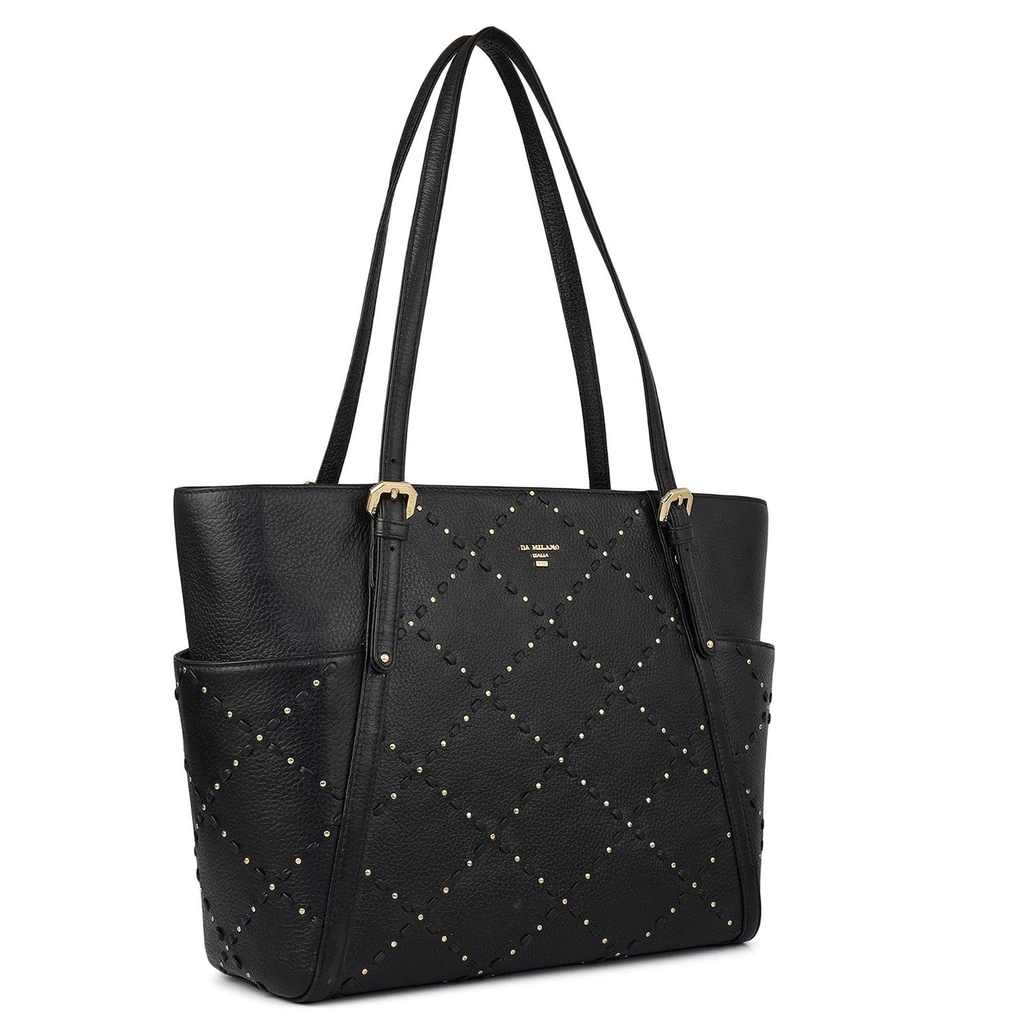 Serena Bunti Wax Leather Shoulder Bag - Black