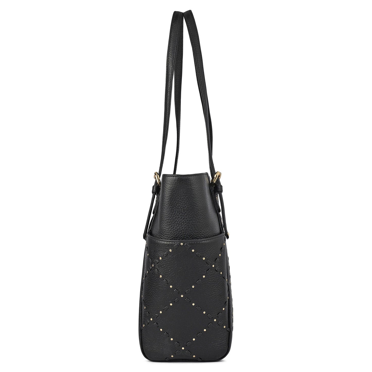 Serena Bunti Wax Leather Shoulder Bag - Black