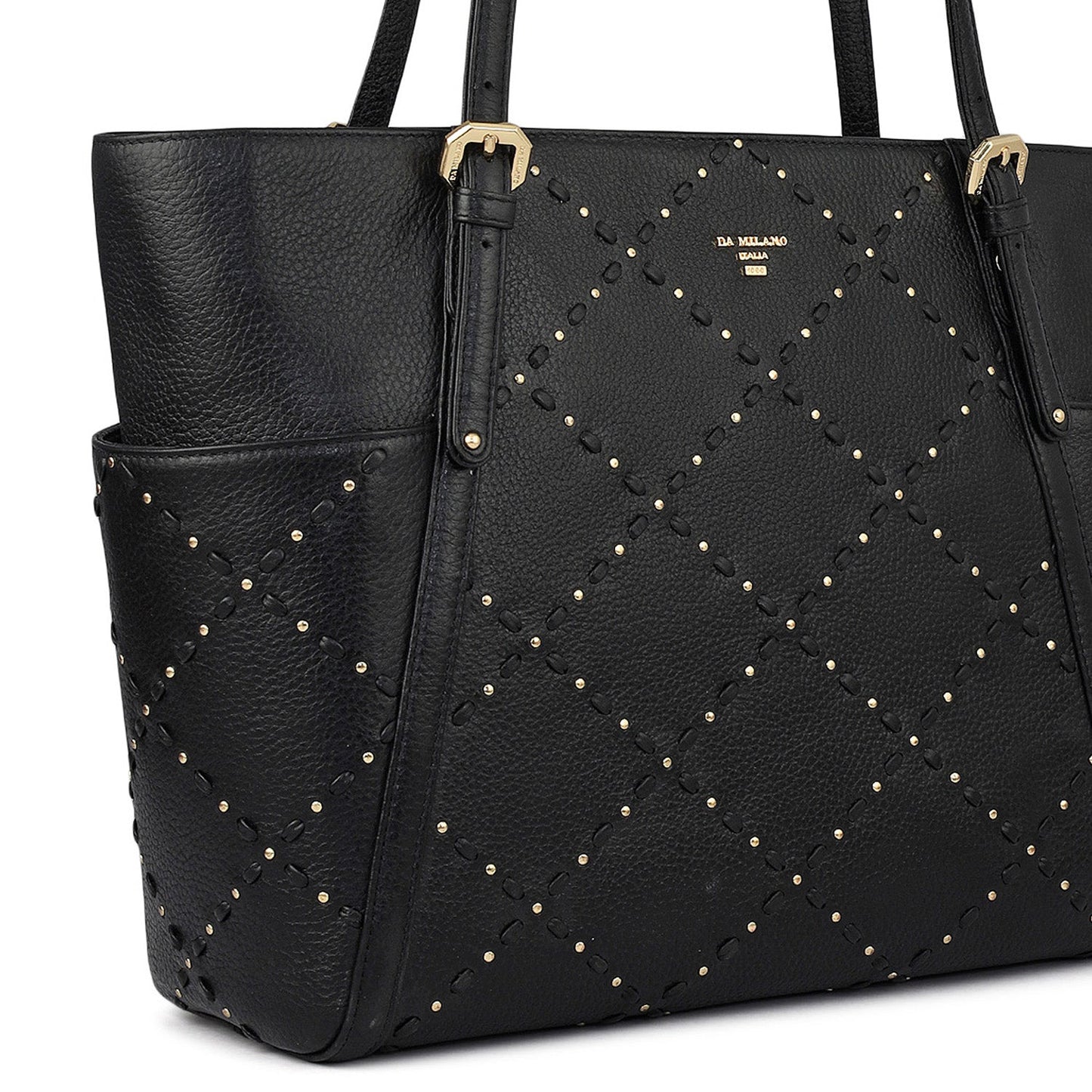 Serena Bunti Wax Leather Shoulder Bag - Black