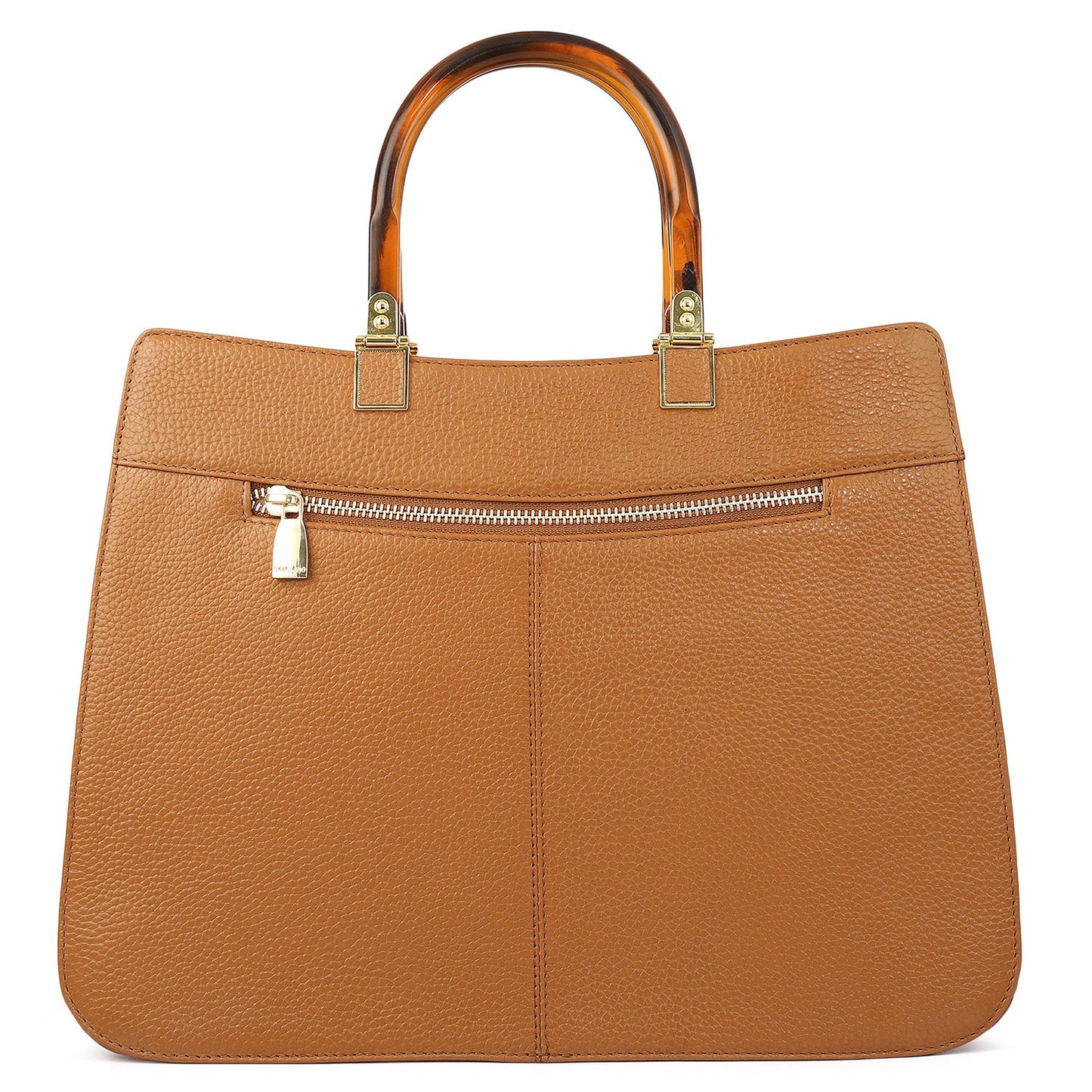 Serena Bunti Wax Leather Satchel - Caramel