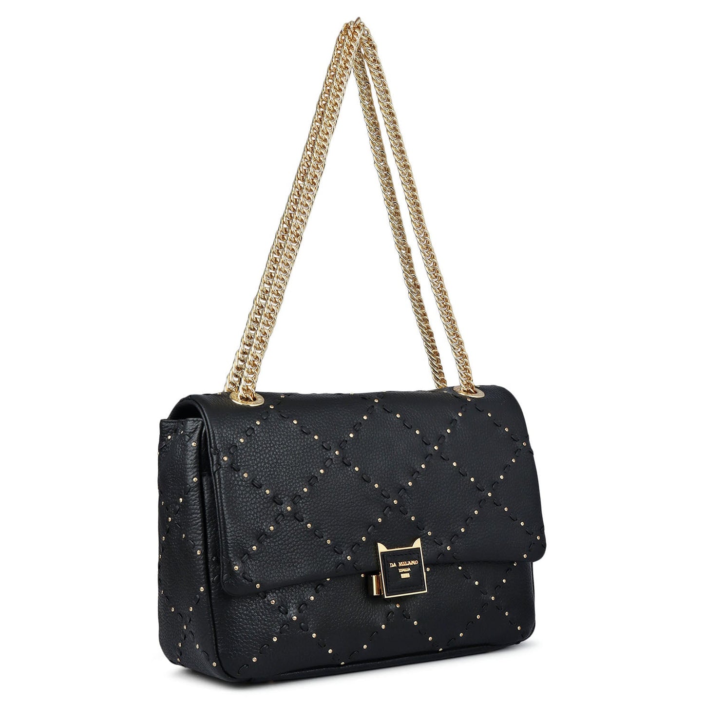 Serena Bunti Wax Leather Shoulder Bag - Black