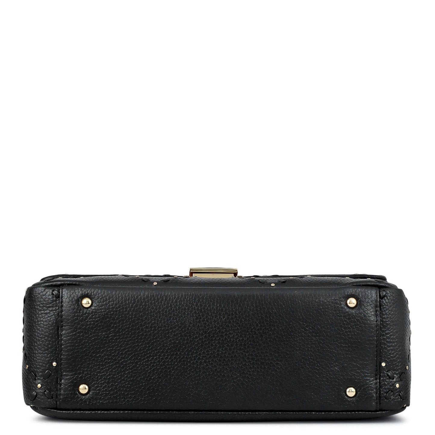 Serena Bunti Wax Leather Shoulder Bag - Black
