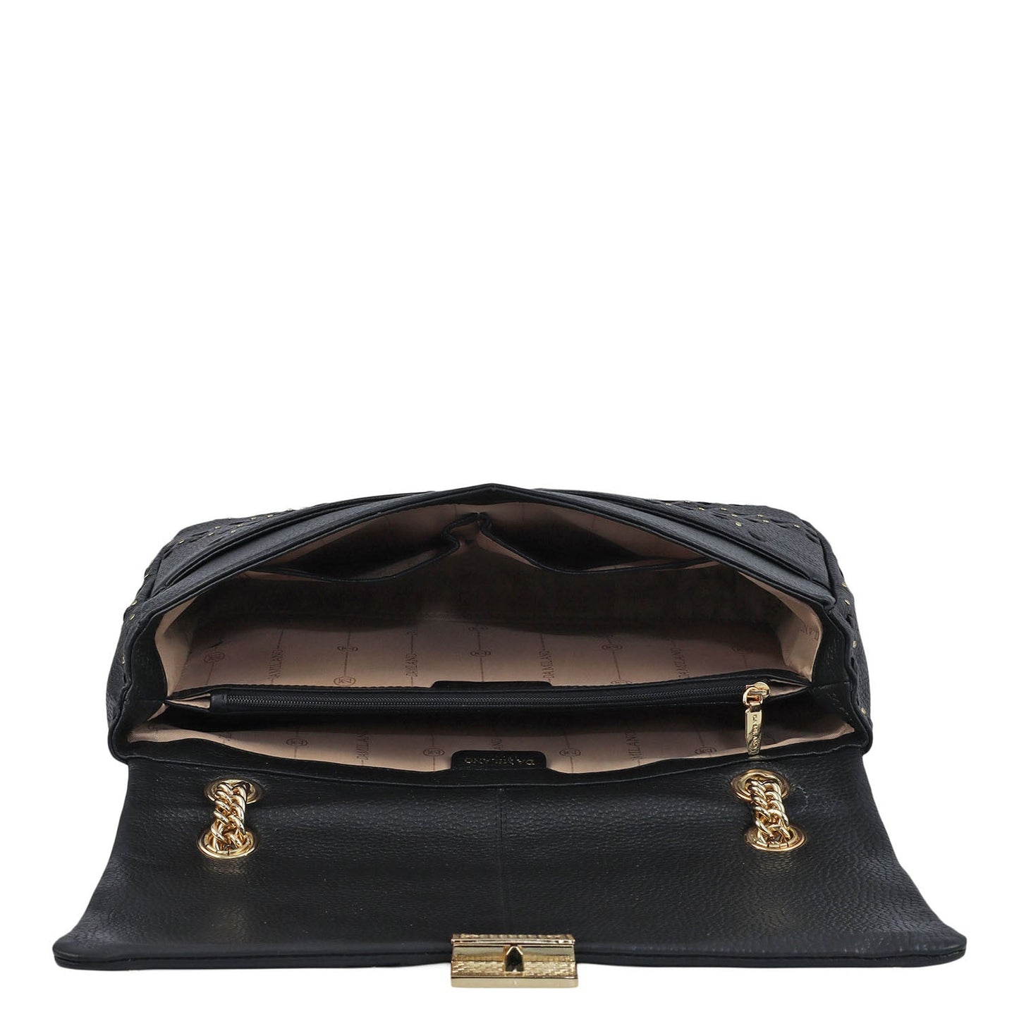 Serena Bunti Wax Leather Shoulder Bag - Black