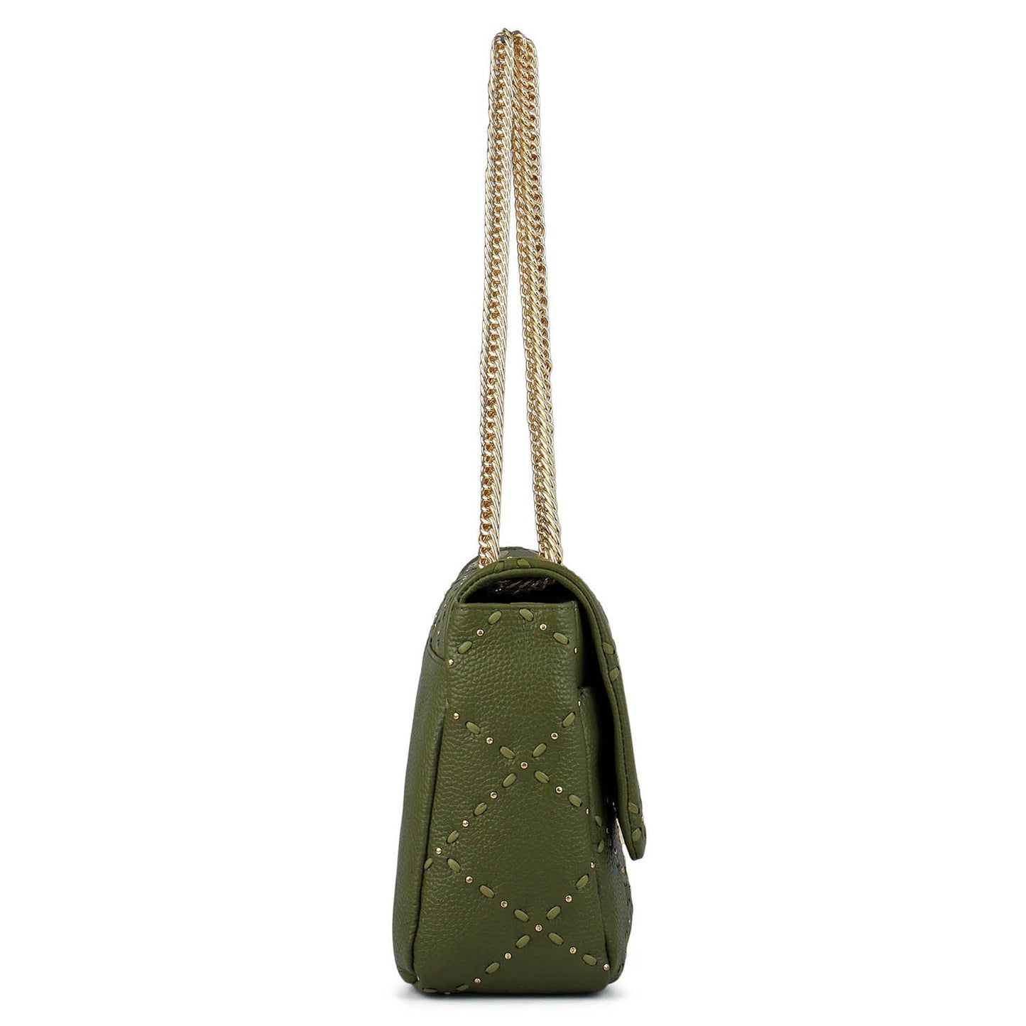 Serena Bunti Wax Leather Shoulder Bag - Fern