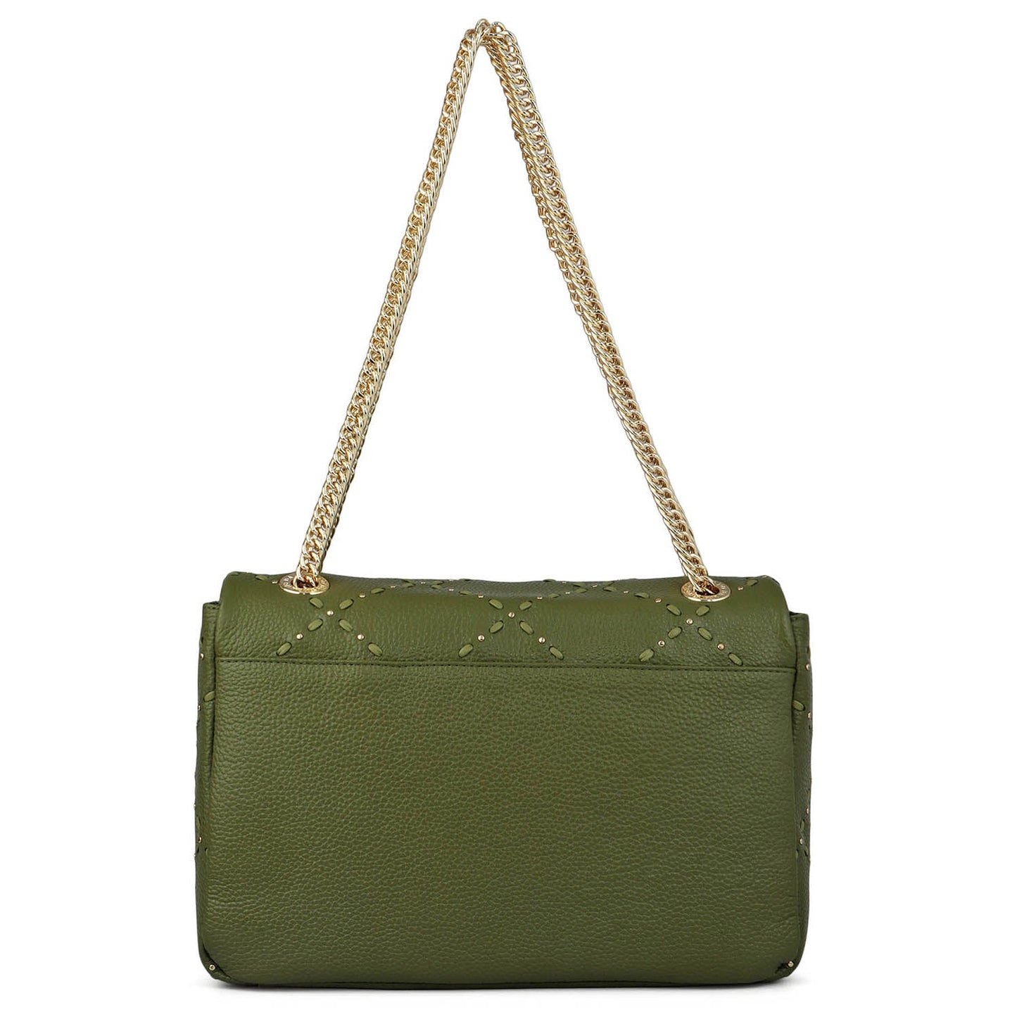 Serena Bunti Wax Leather Shoulder Bag - Fern