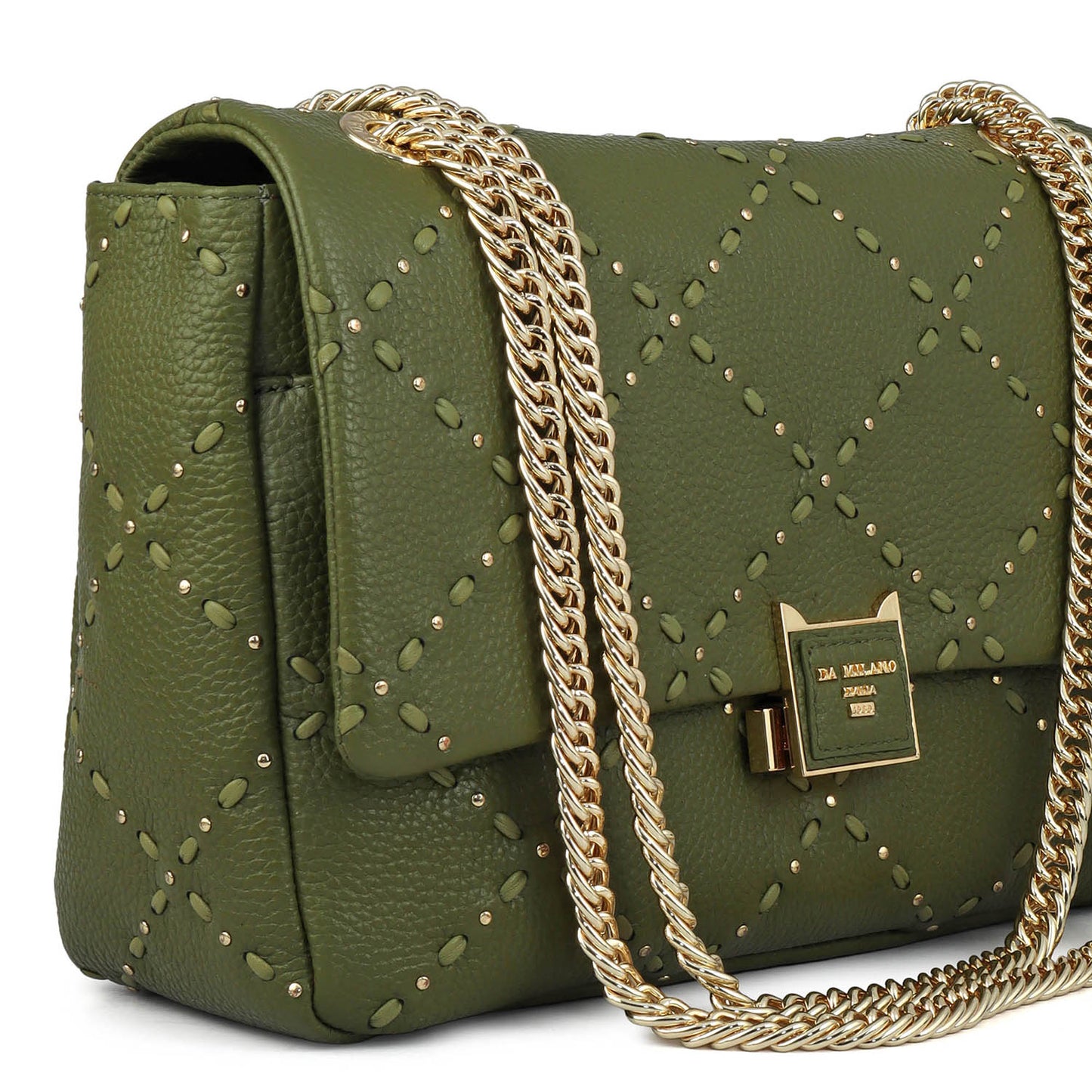 Serena Bunti Wax Leather Shoulder Bag - Fern
