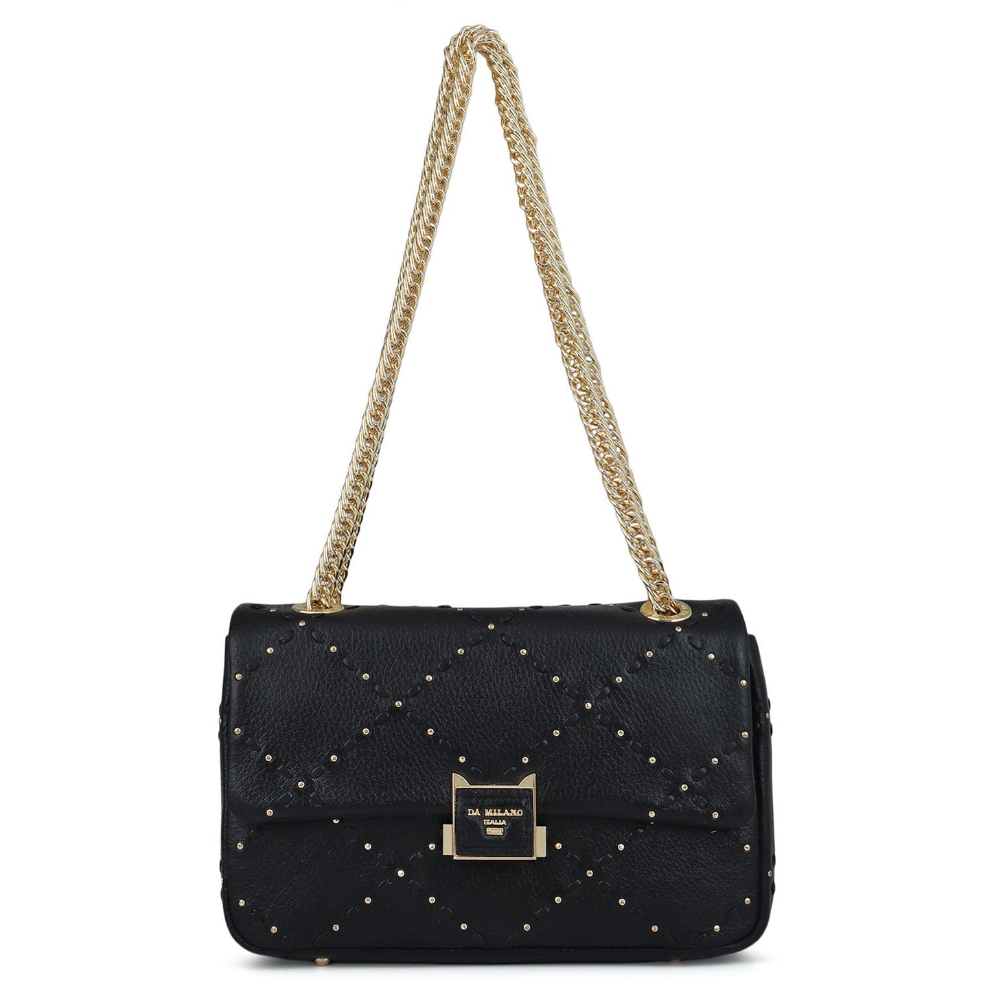 Serena Bunti Wax Leather Shoulder Bag - Black