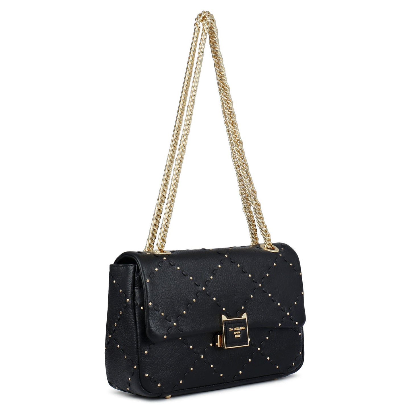 Serena Bunti Wax Leather Shoulder Bag - Black