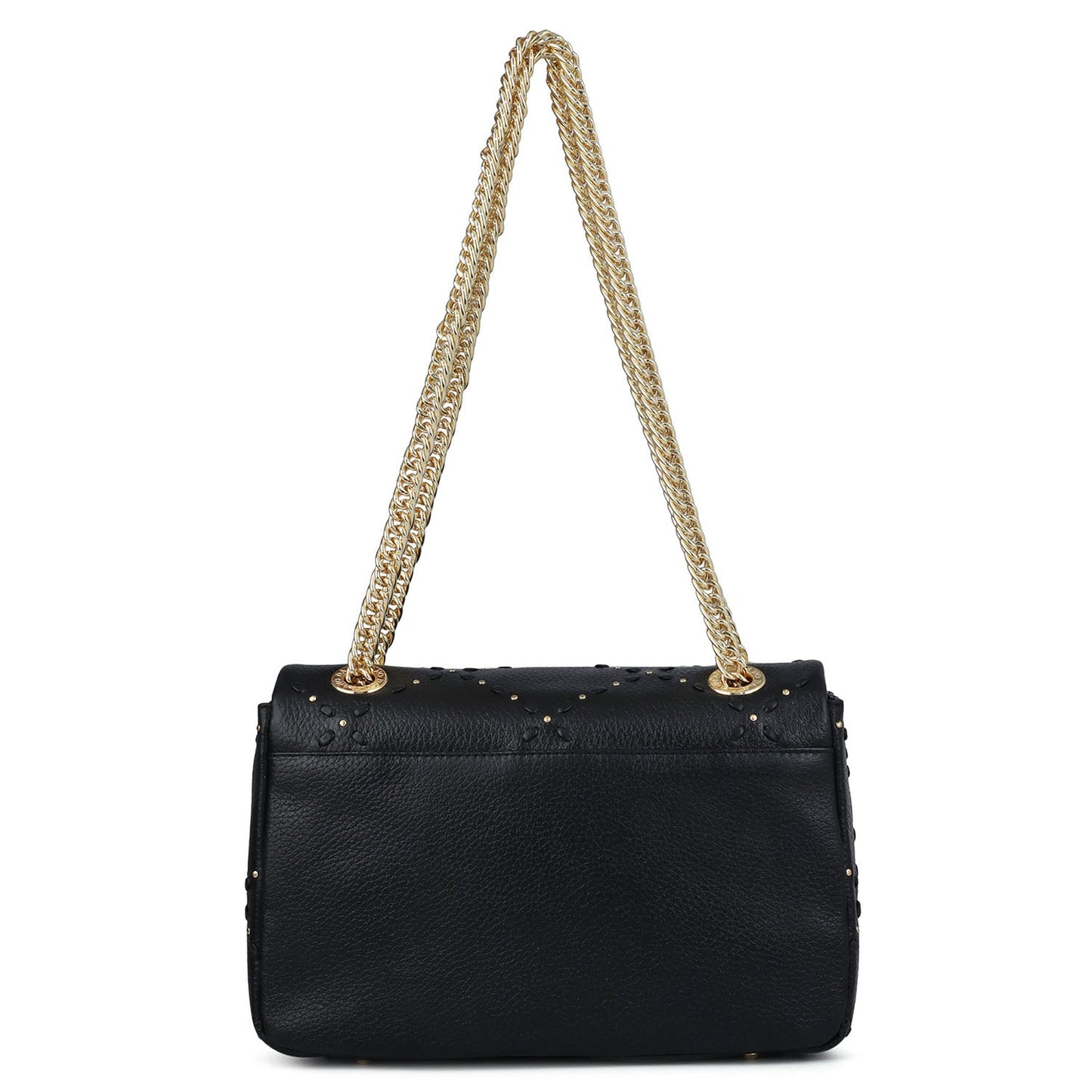 Serena Bunti Wax Leather Shoulder Bag - Black