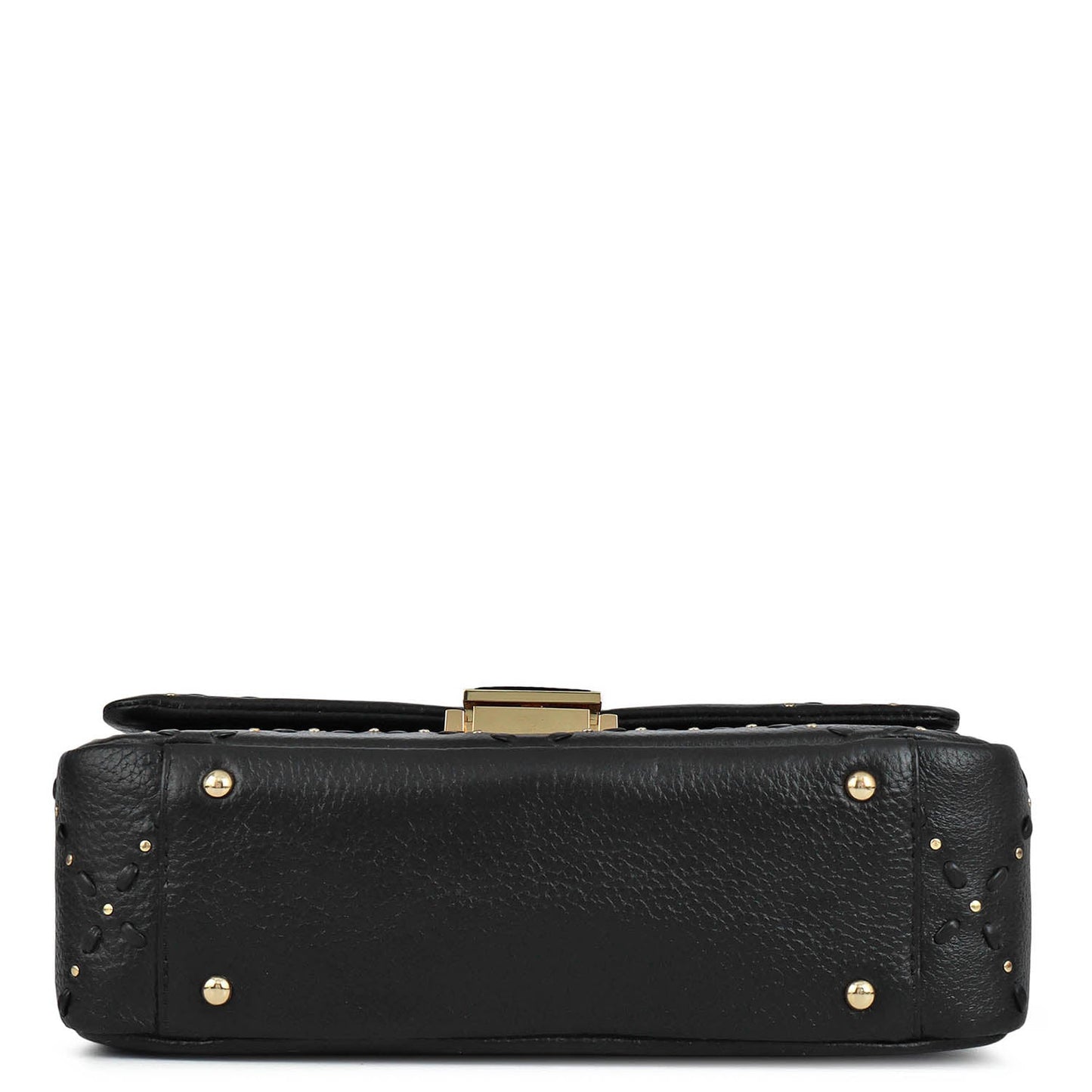 Serena Bunti Wax Leather Shoulder Bag - Black