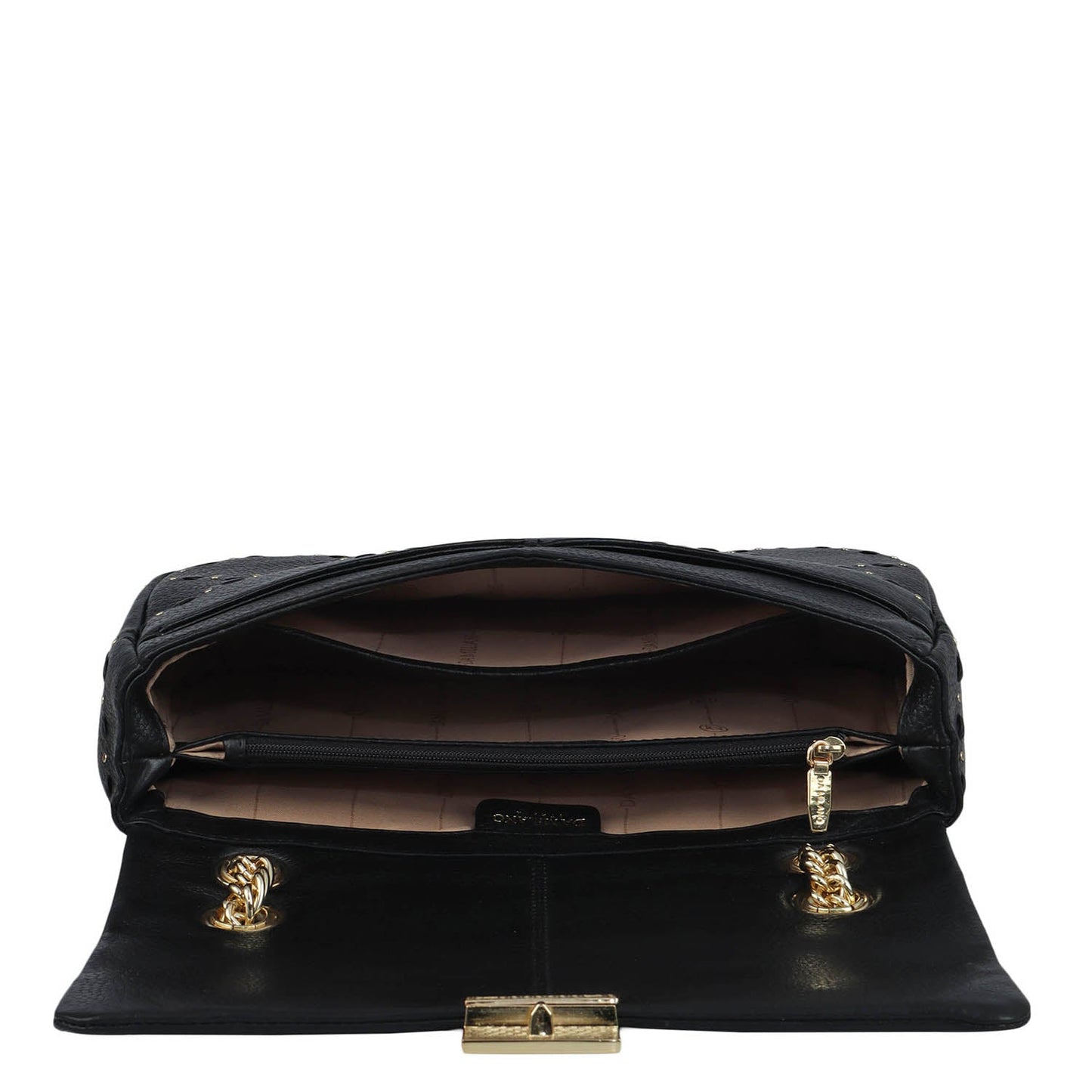 Serena Bunti Wax Leather Shoulder Bag - Black