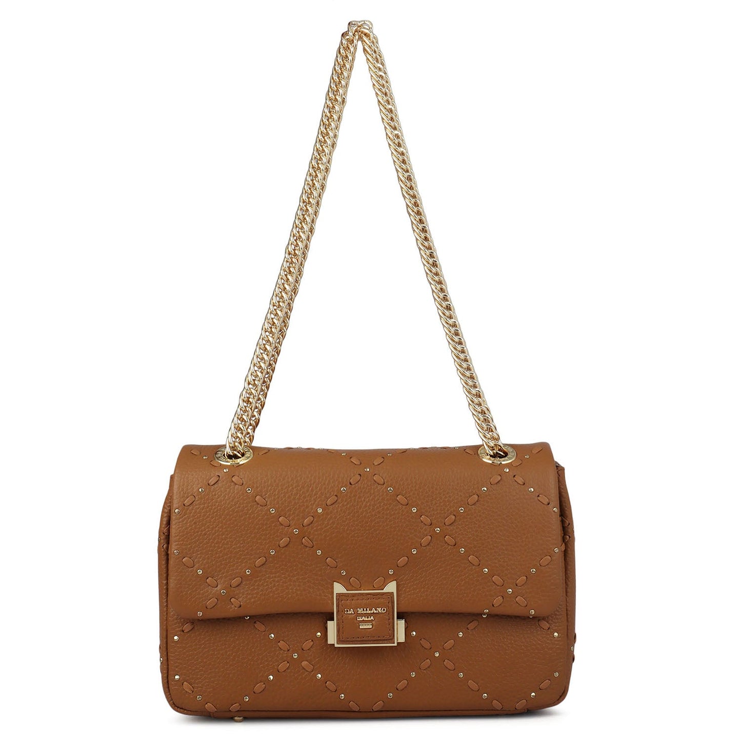 Serena Bunti Wax Leather Shoulder Bag - Caramel