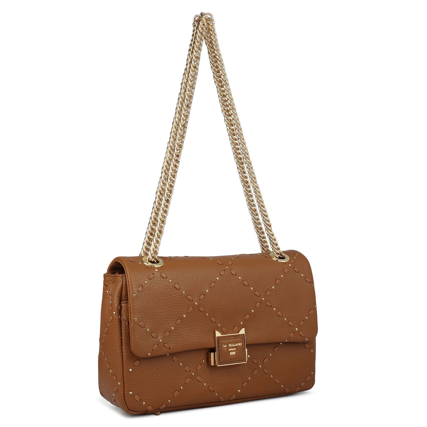 Serena Bunti Wax Leather Shoulder Bag - Caramel
