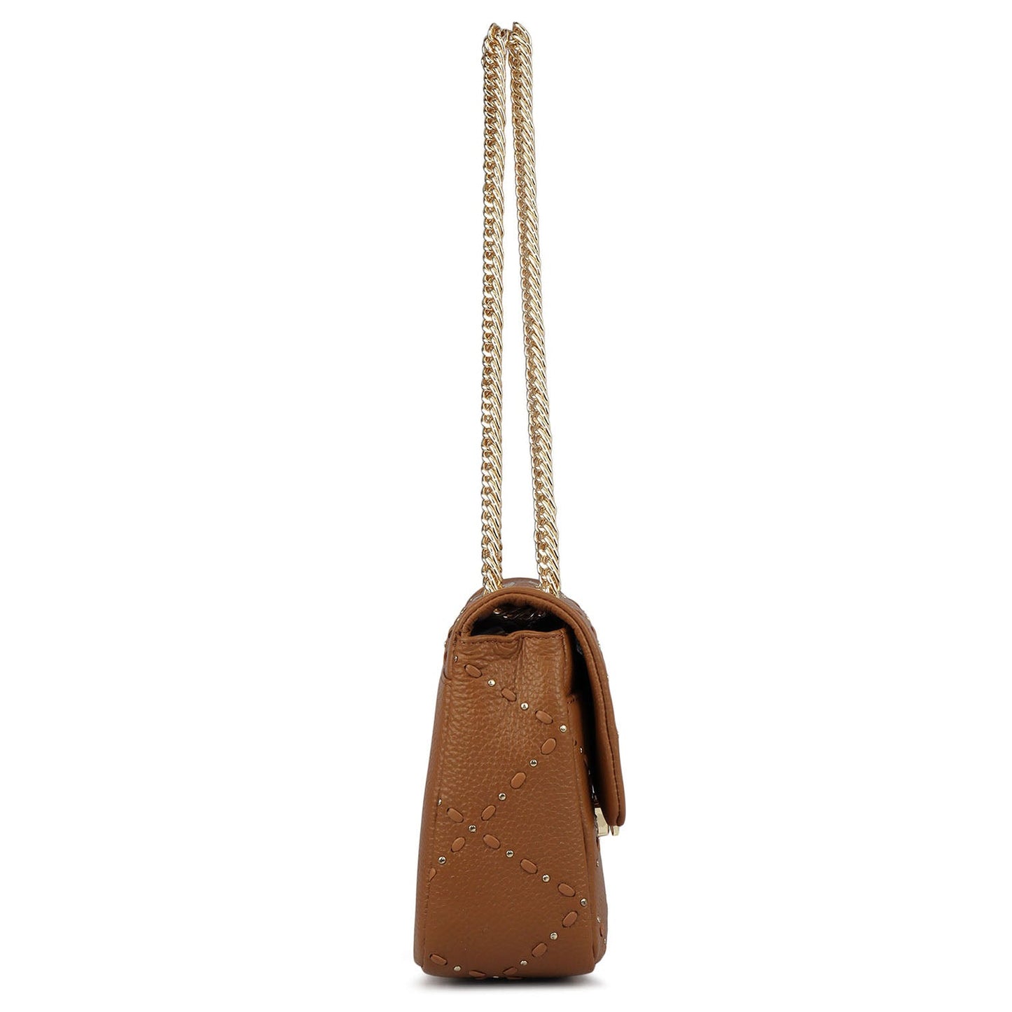 Serena Bunti Wax Leather Shoulder Bag - Caramel