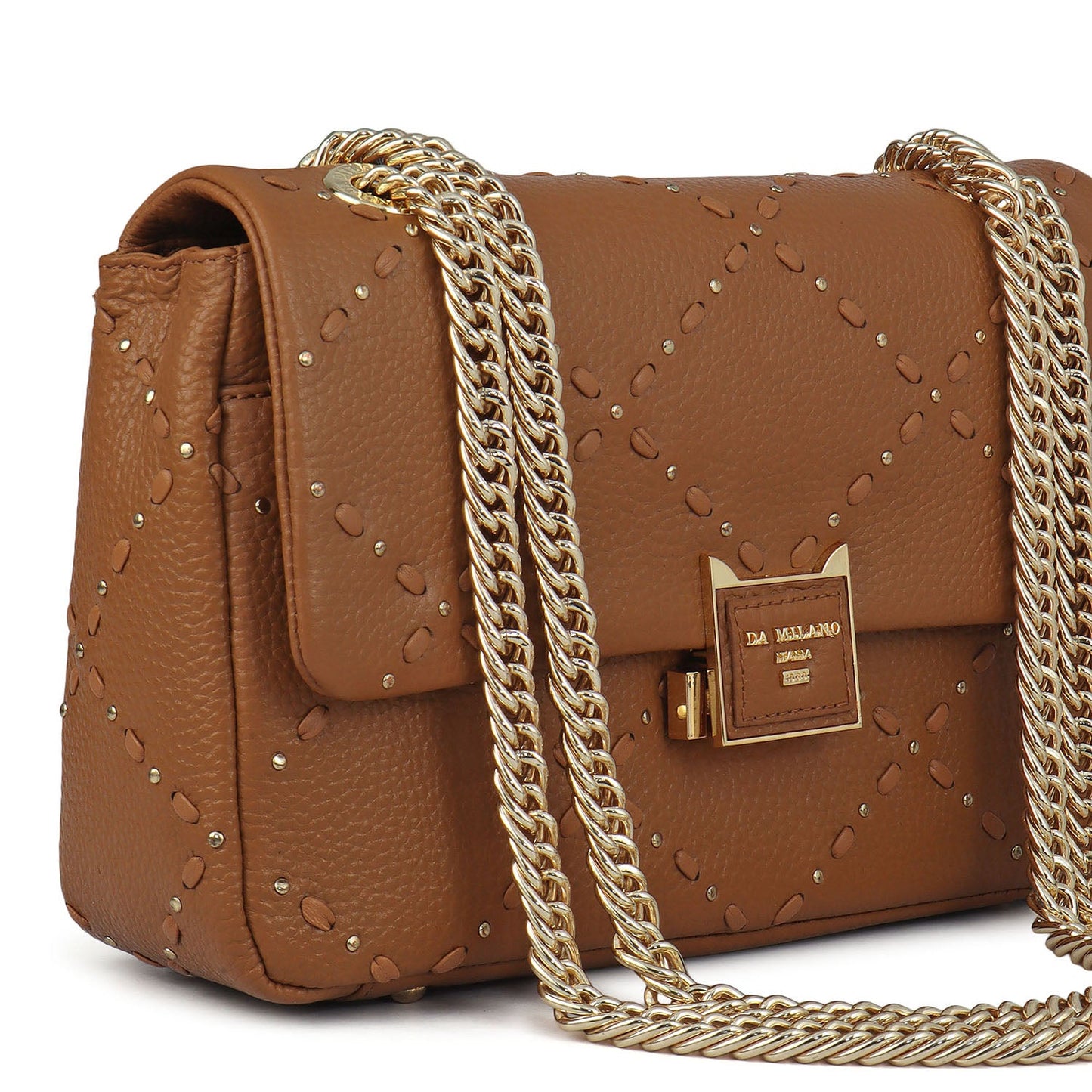 Serena Bunti Wax Leather Shoulder Bag - Caramel
