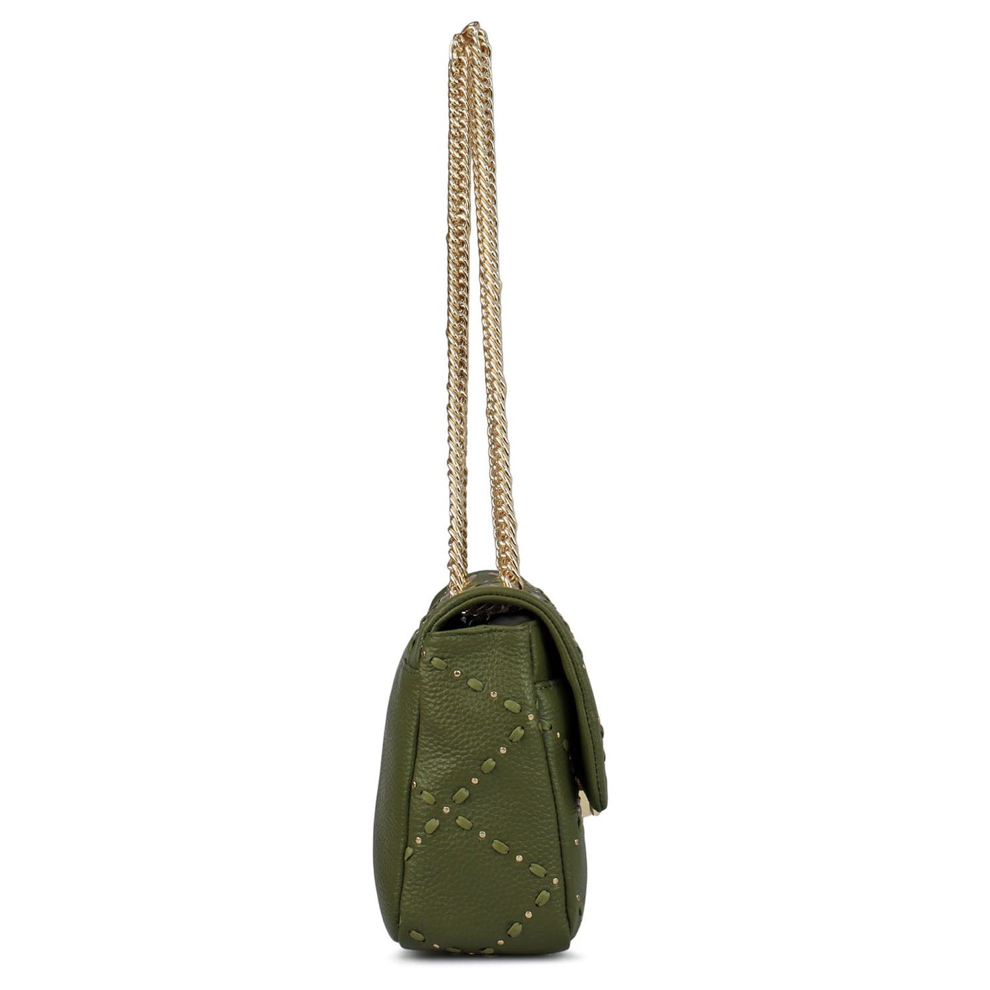 Serena Bunti Wax Leather Shoulder Bag - Fern