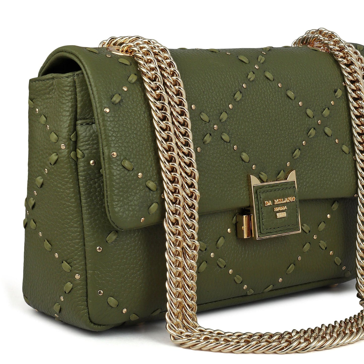 Serena Bunti Wax Leather Shoulder Bag - Fern