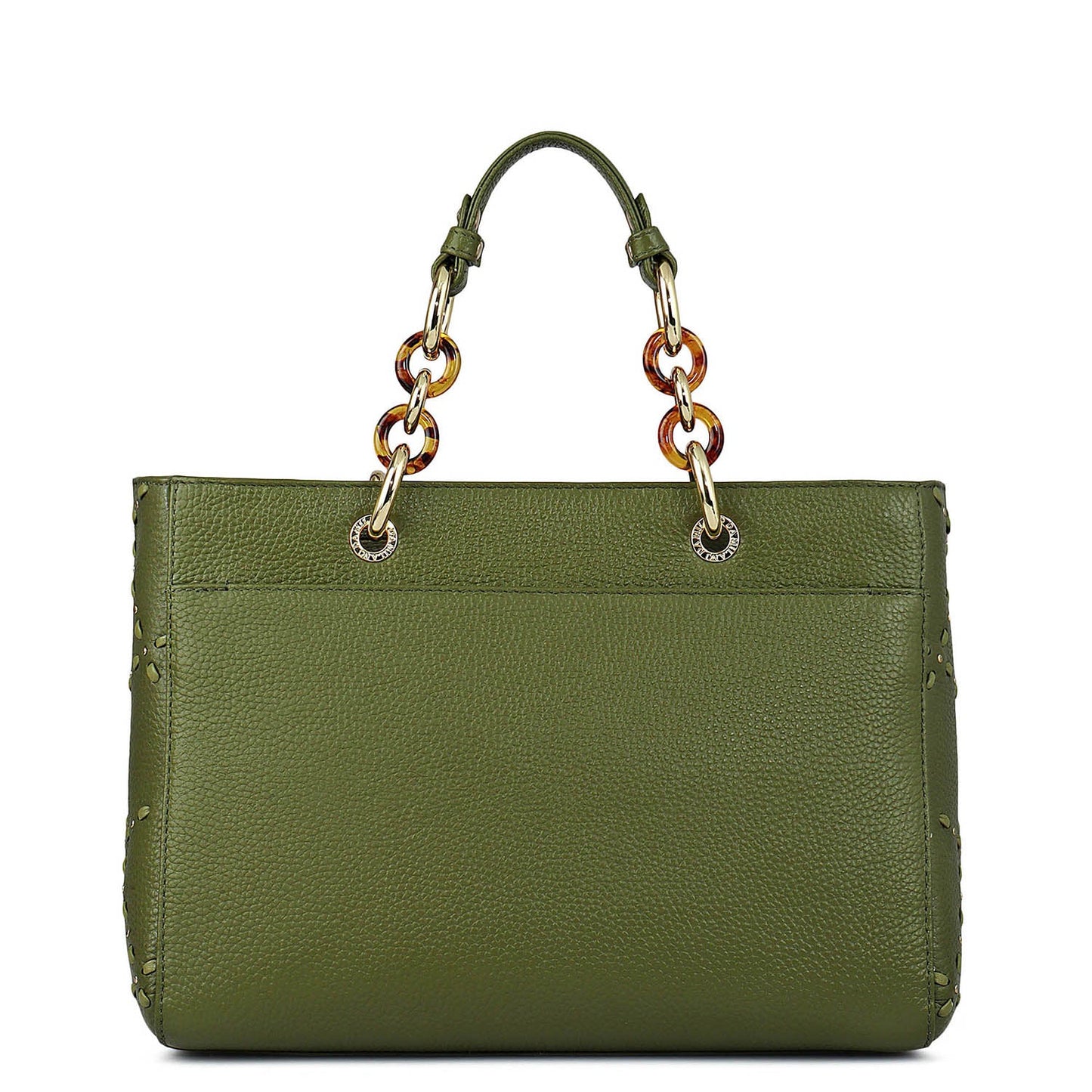 Medium Bunti Wax Leather Satchel - Fern