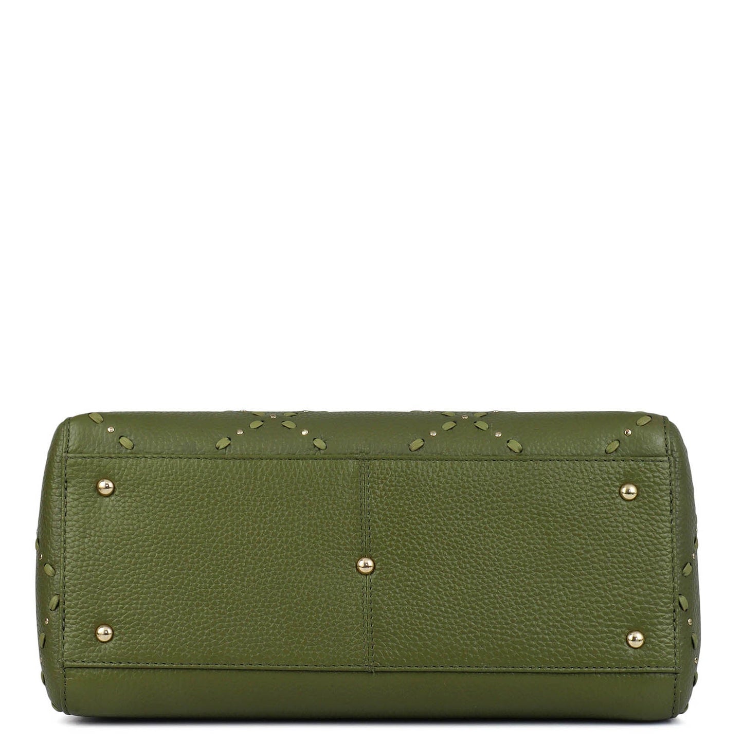 Medium Bunti Wax Leather Satchel - Fern