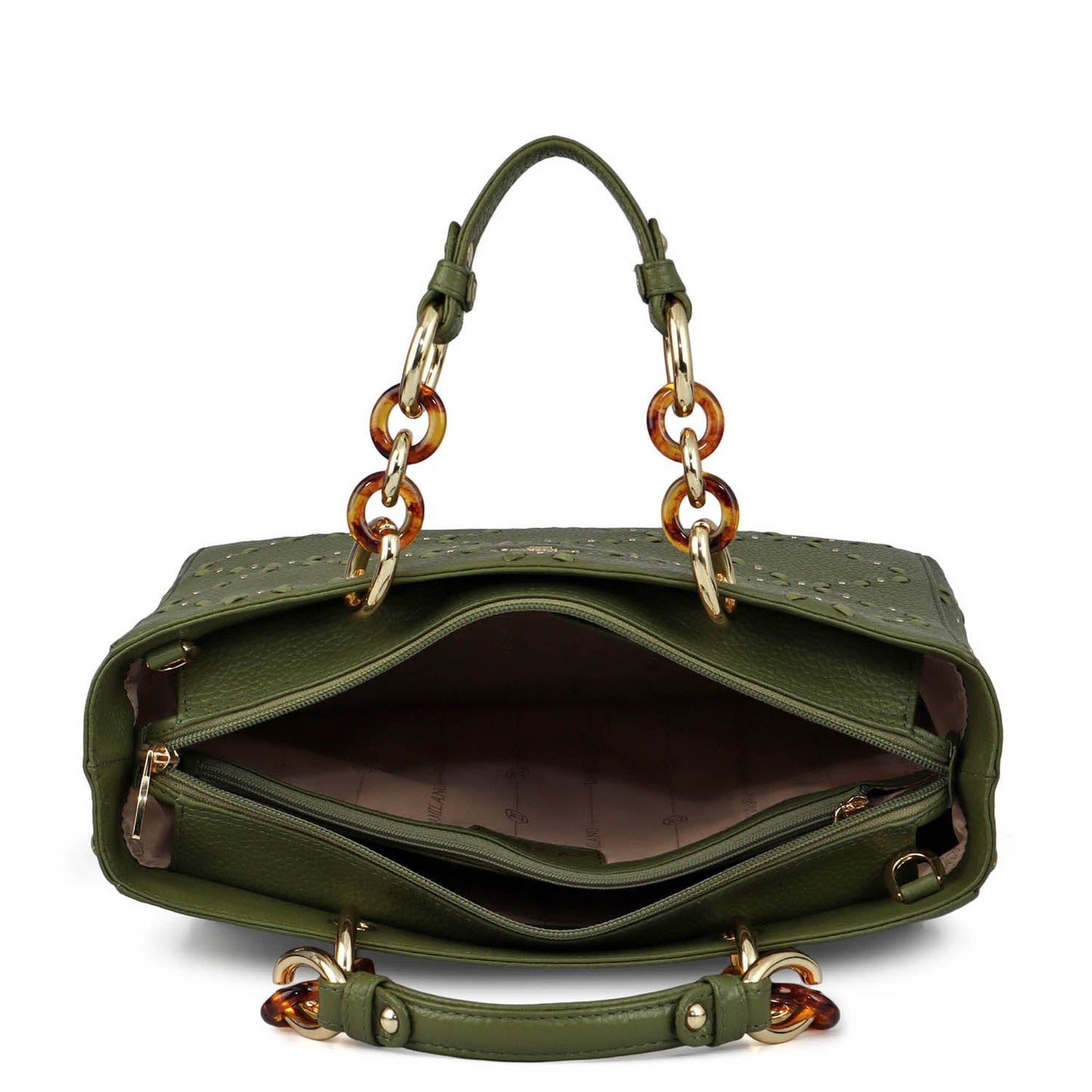 Medium Bunti Wax Leather Satchel - Fern