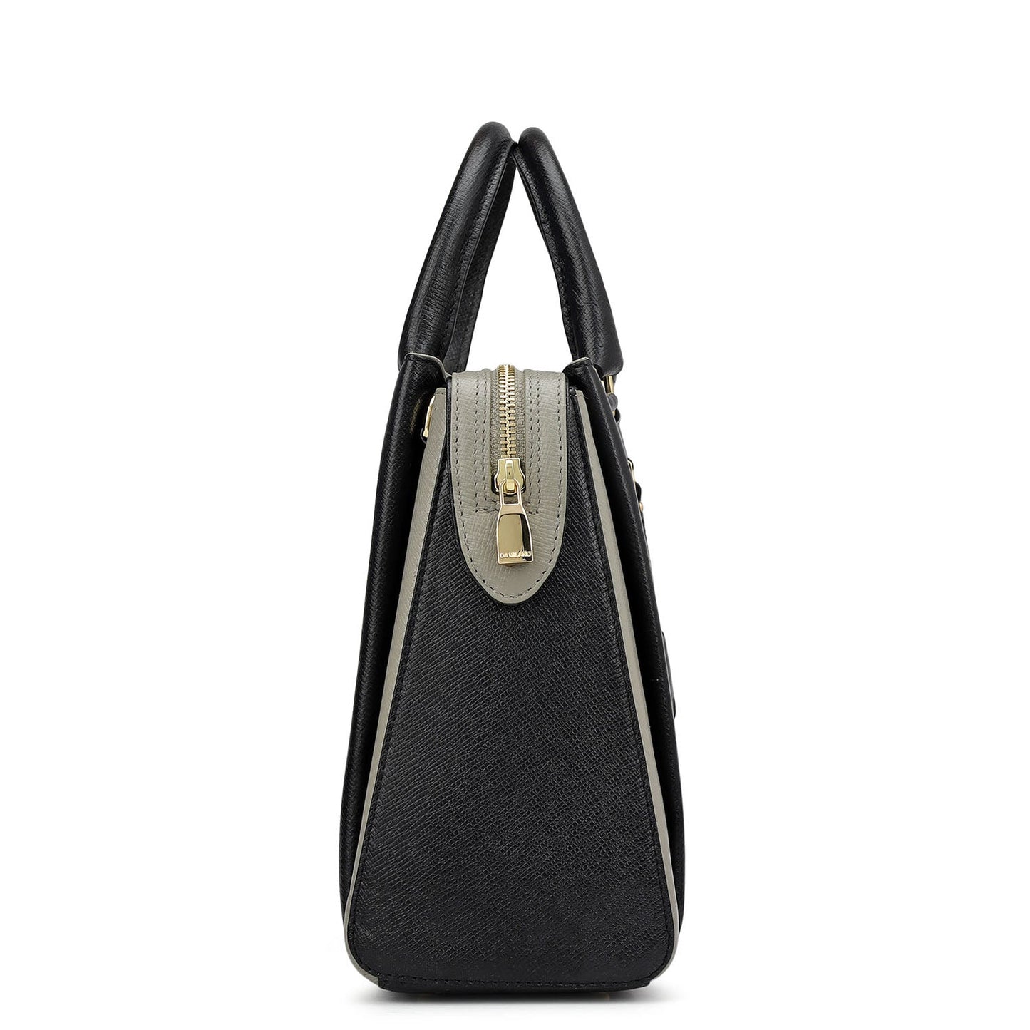 Medium Franzy Leather Satchel - Black