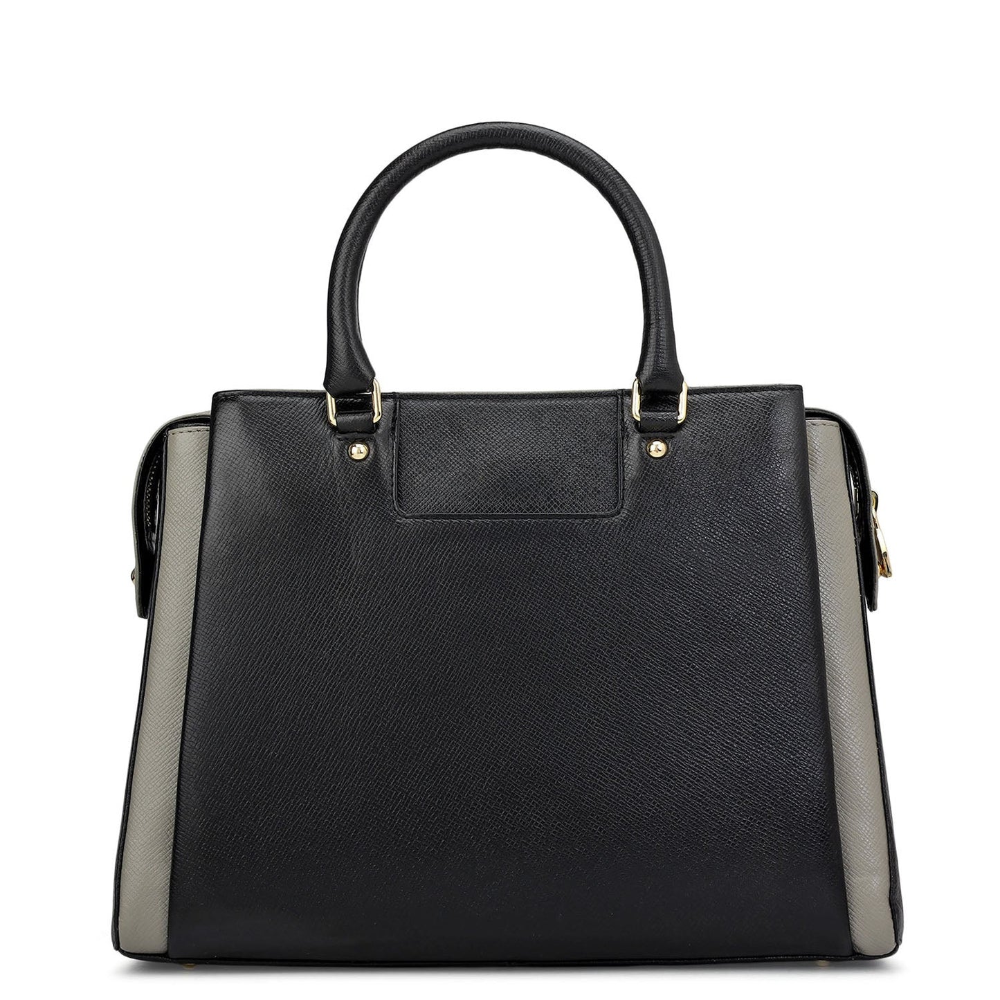 Medium Franzy Leather Satchel - Black