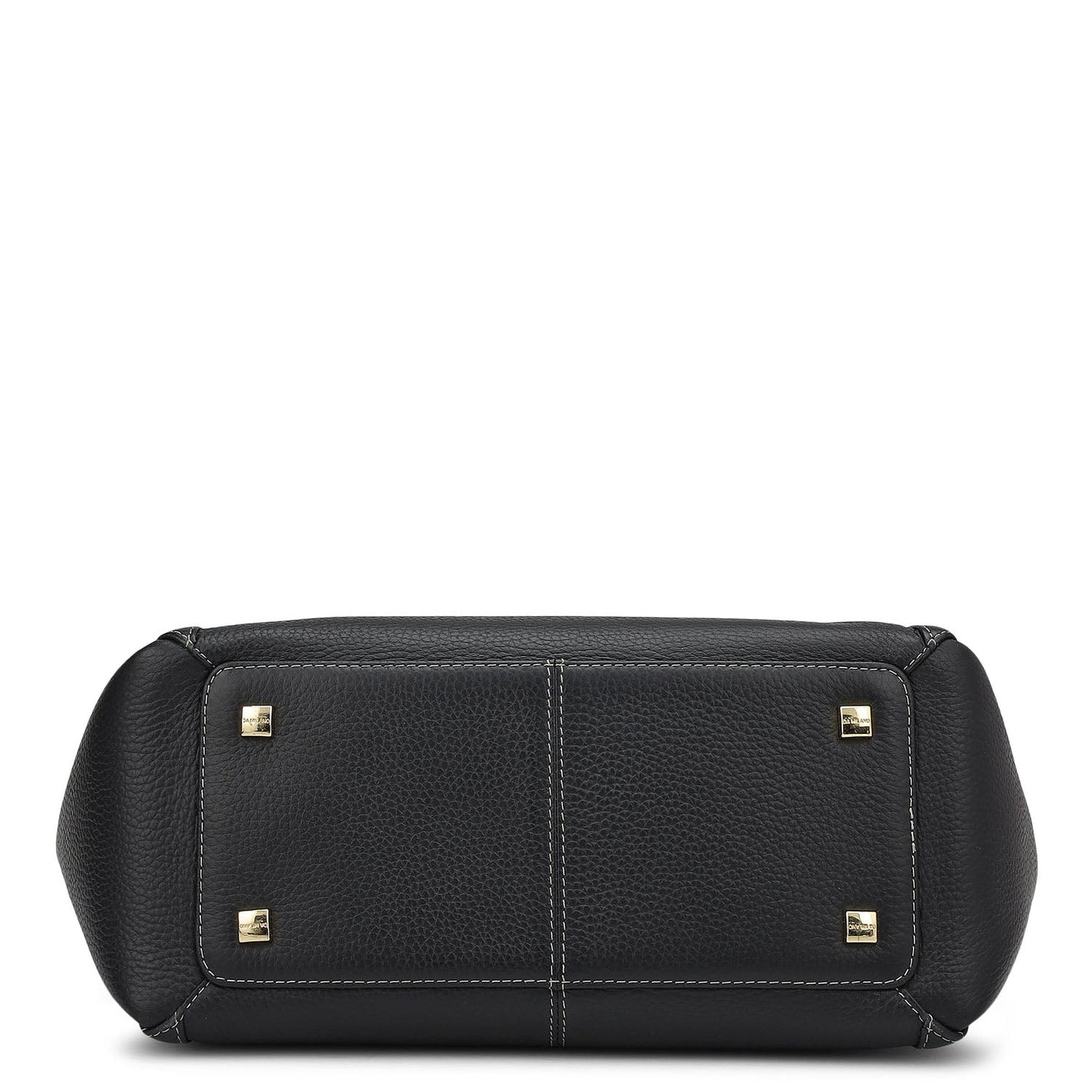 Medium Wax Leather Satchel - Black