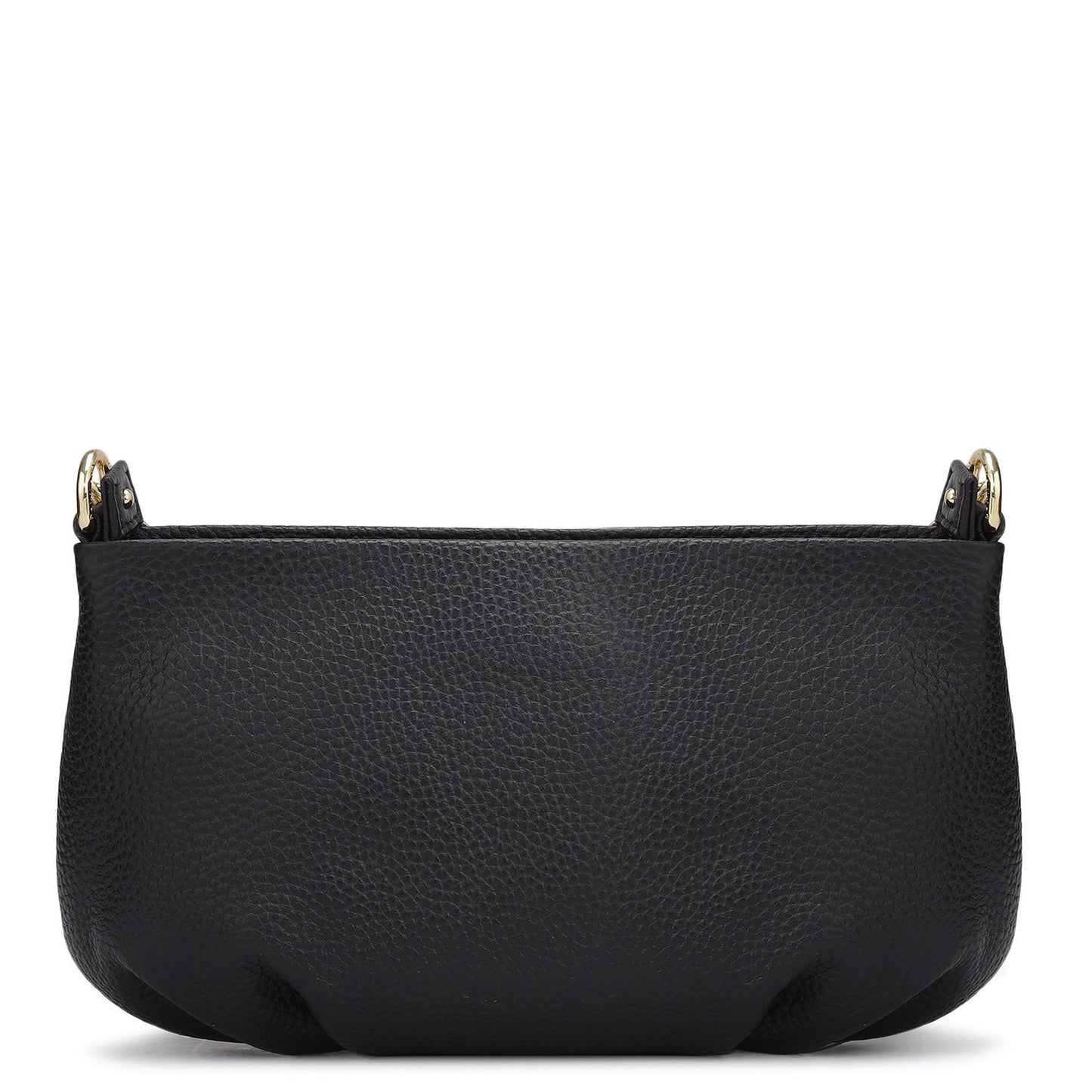 Small Wax Leather Shoulder Bag - Black
