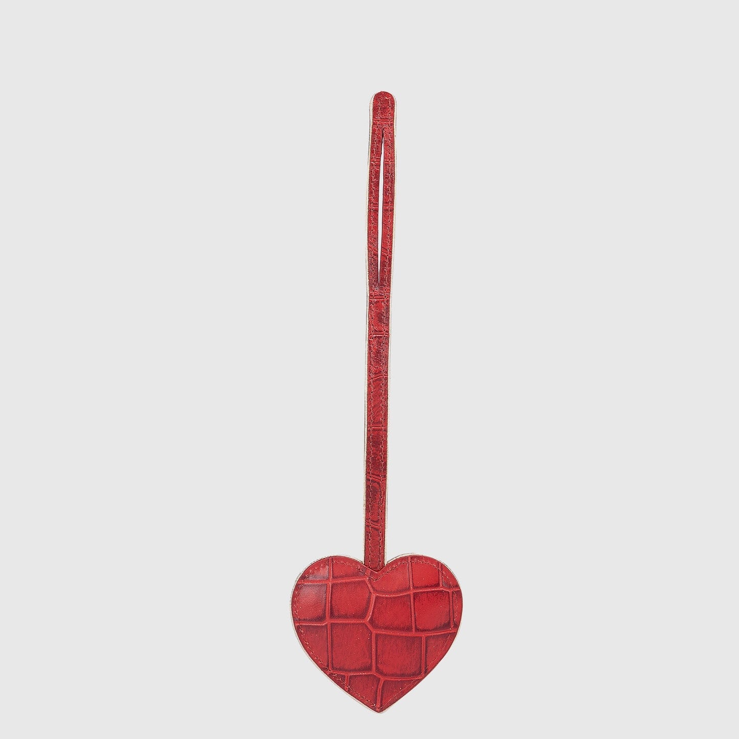 Tomato Croco Textured Luggage Tag
