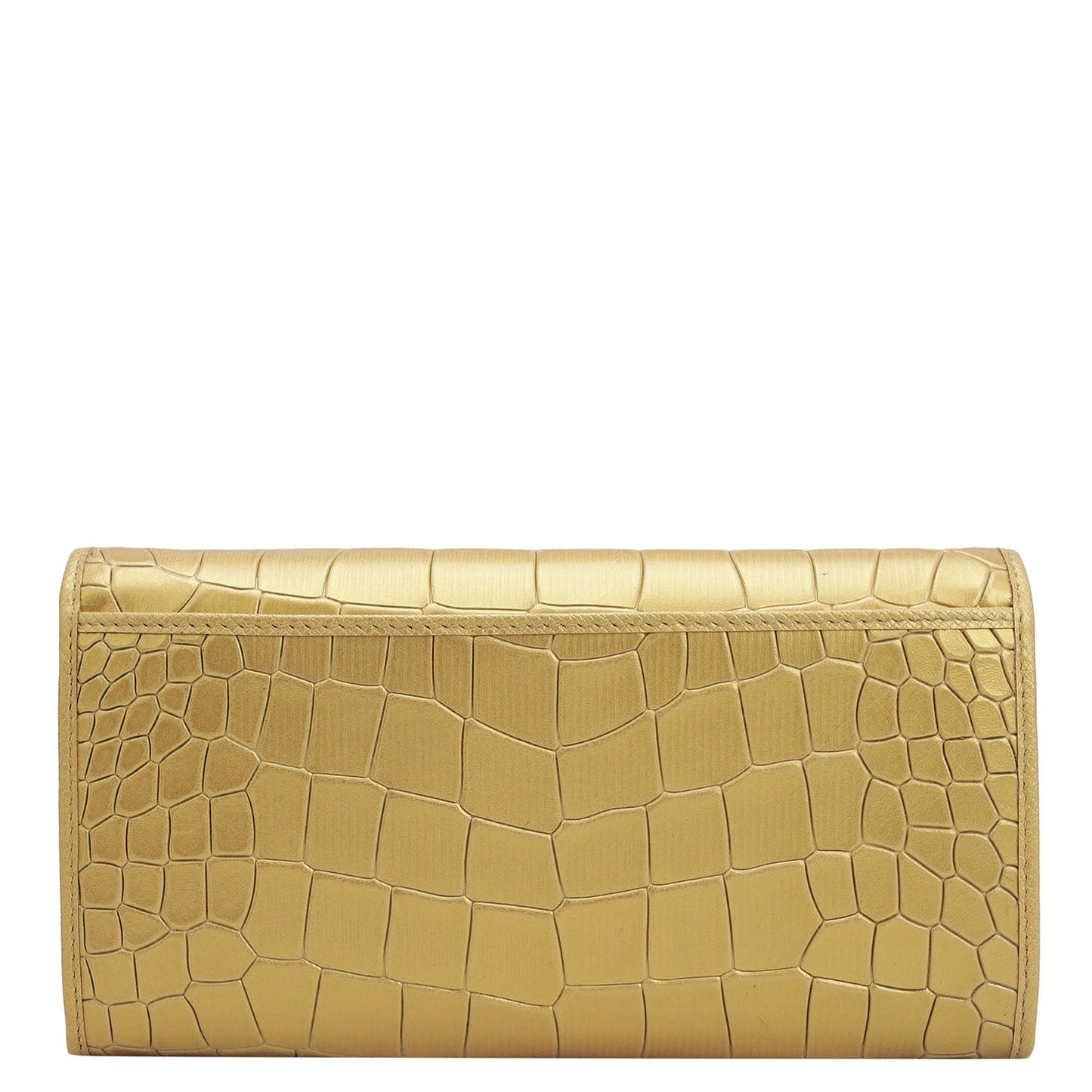 Croco Leather Ladies Wallet - Gold