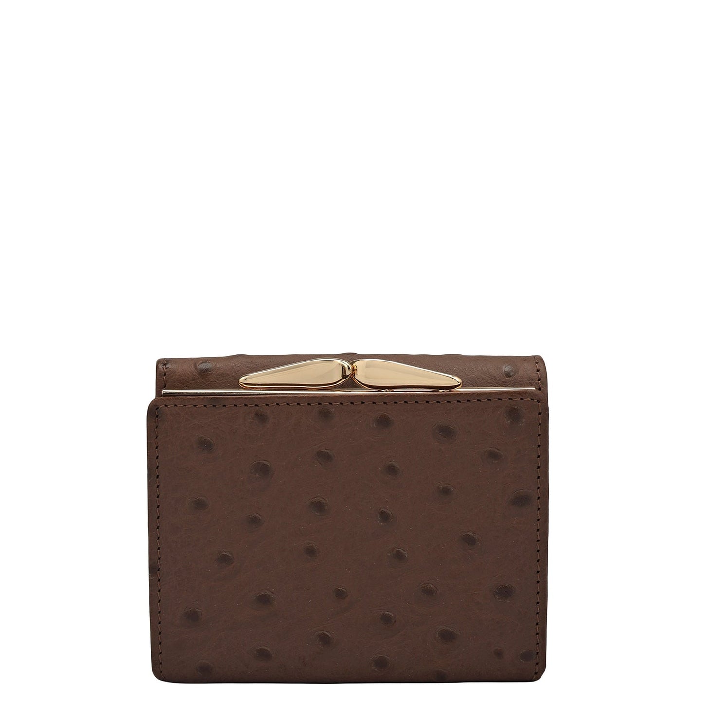 Ostrich Leather Ladies Wallet - Brown