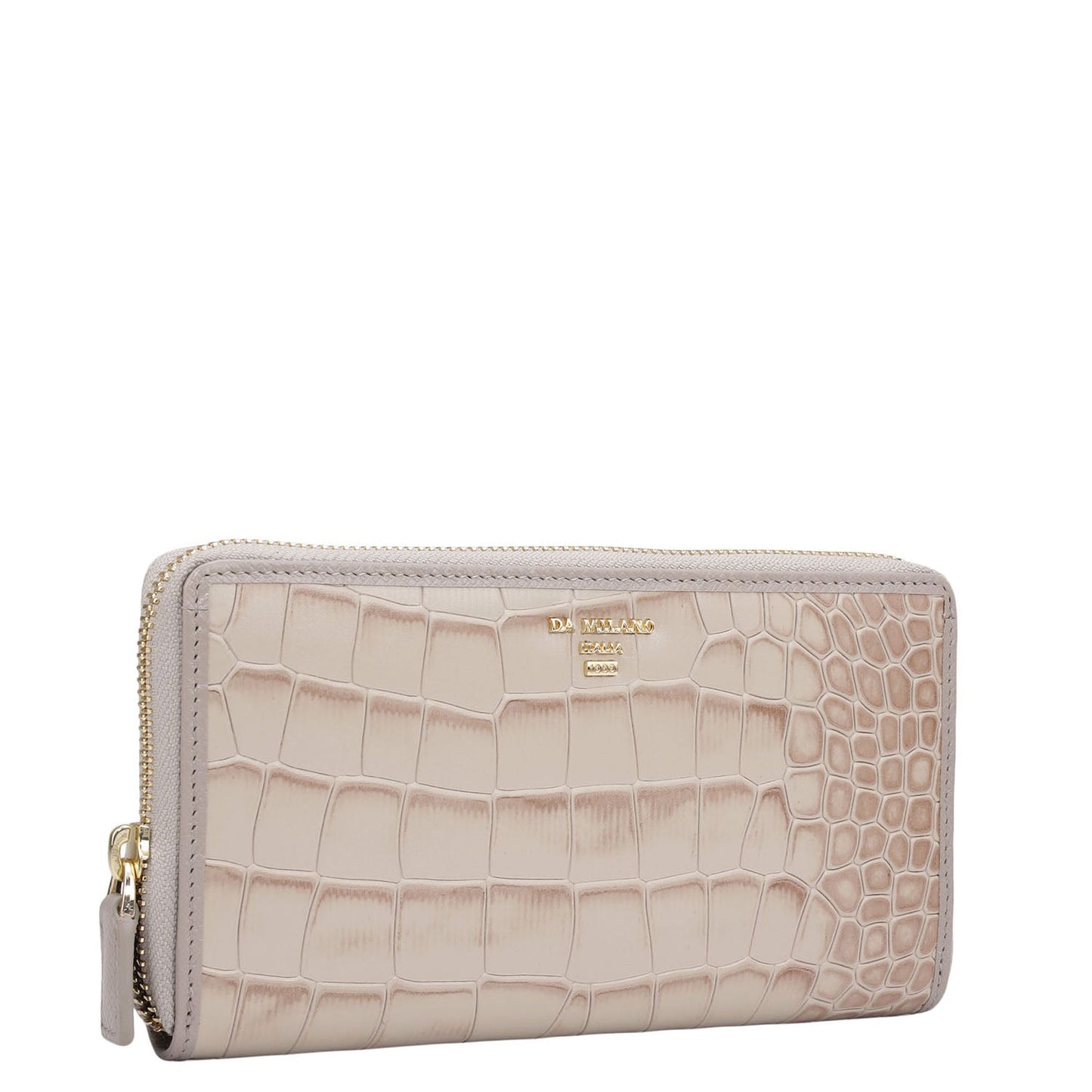 Croco Leather Ladies Wallet - Frost