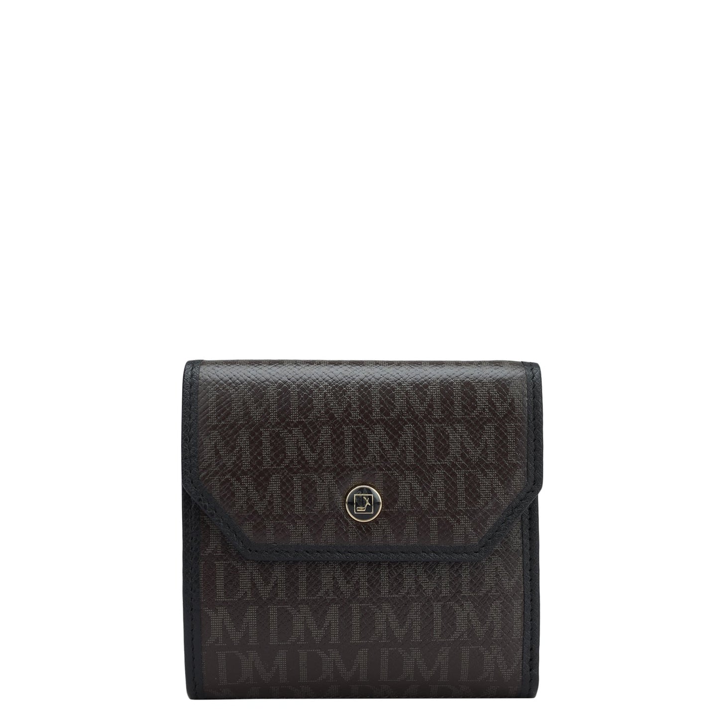 Monogram Leather Ladies Wallet - Chocolate