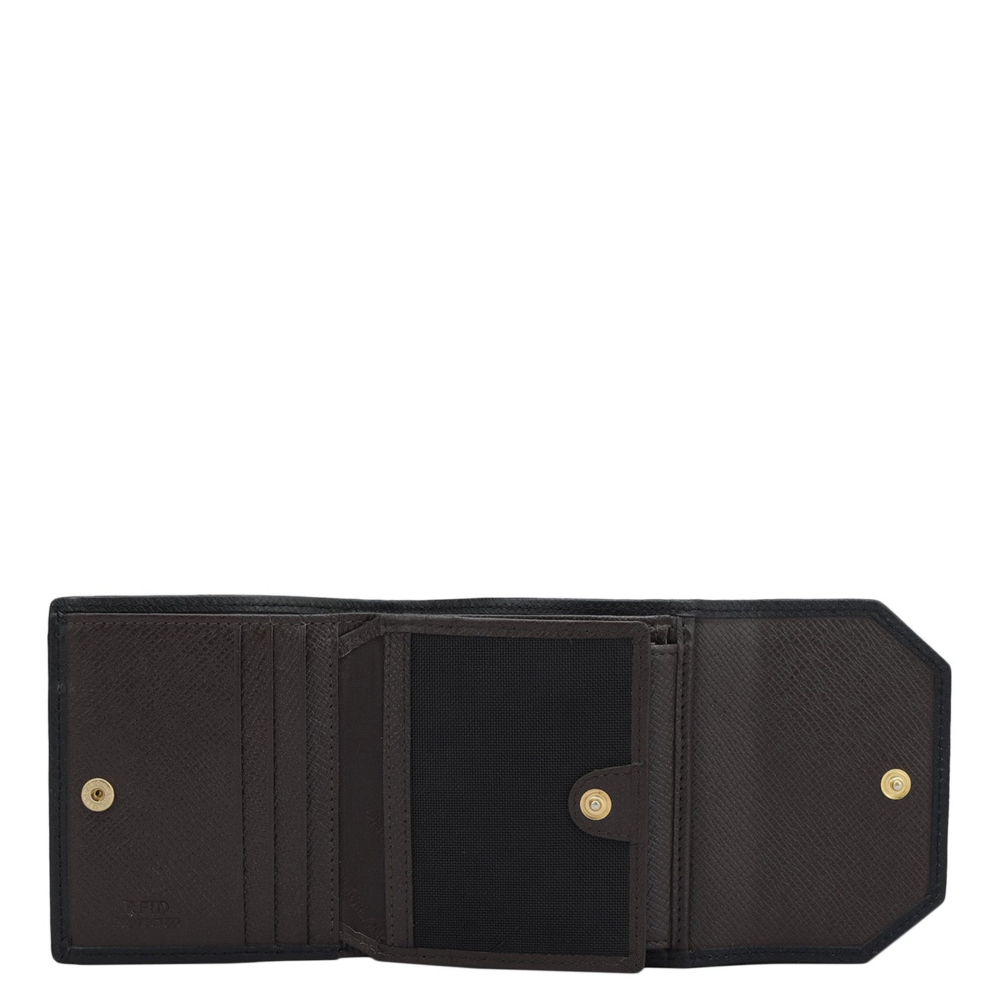 Monogram Leather Ladies Wallet - Chocolate