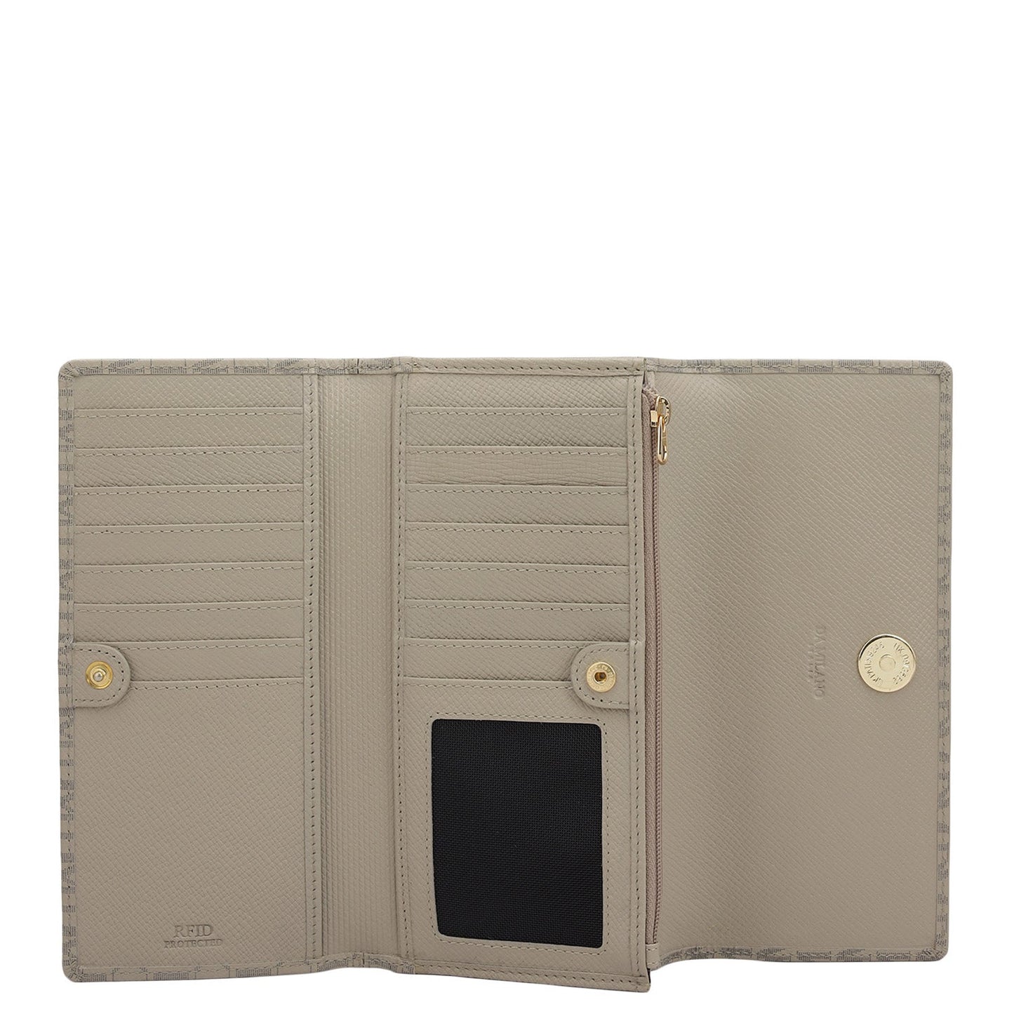 Monogram Leather Ladies Wallet - Chalk