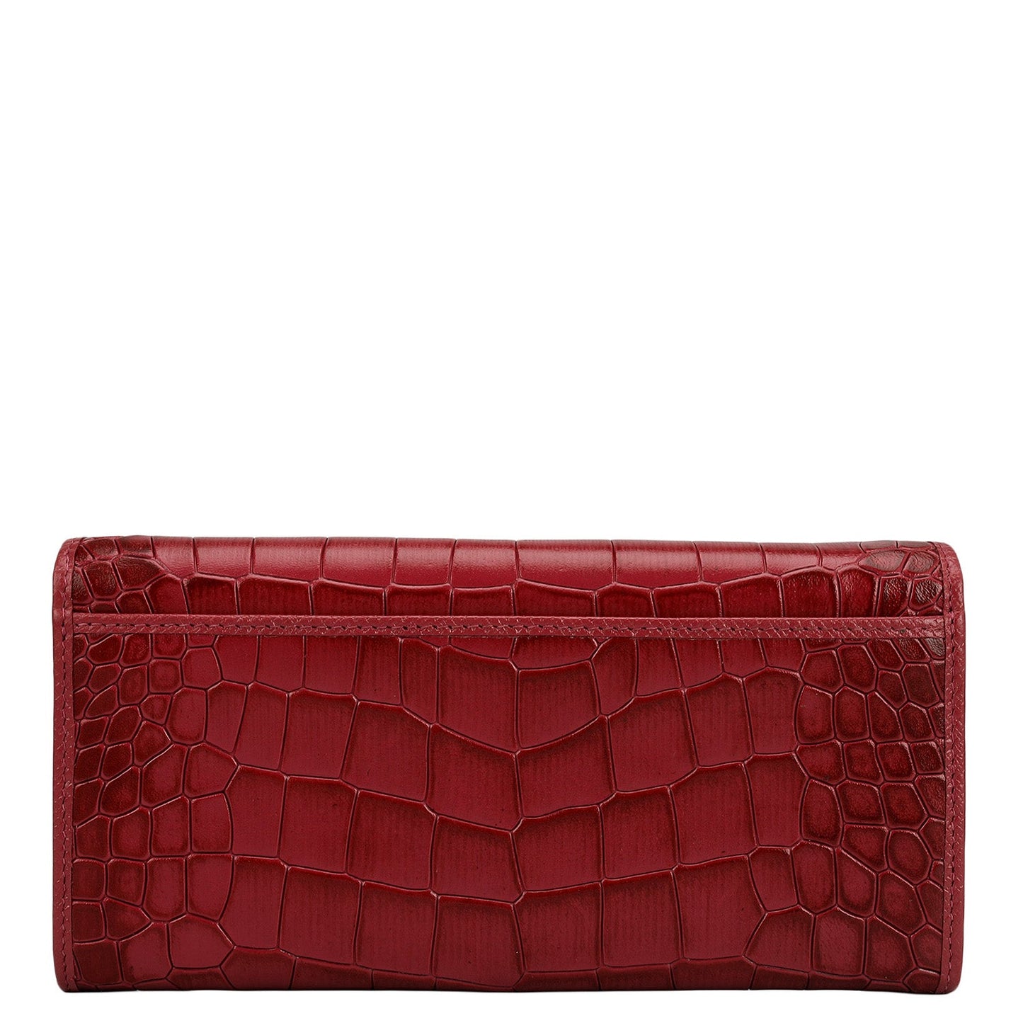 Croco Leather Ladies Wallet - Plumberry