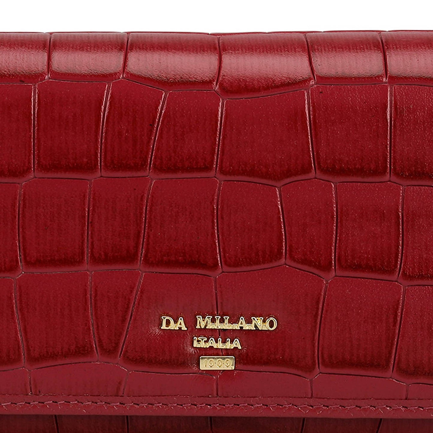 Croco Leather Ladies Wallet - Plumberry