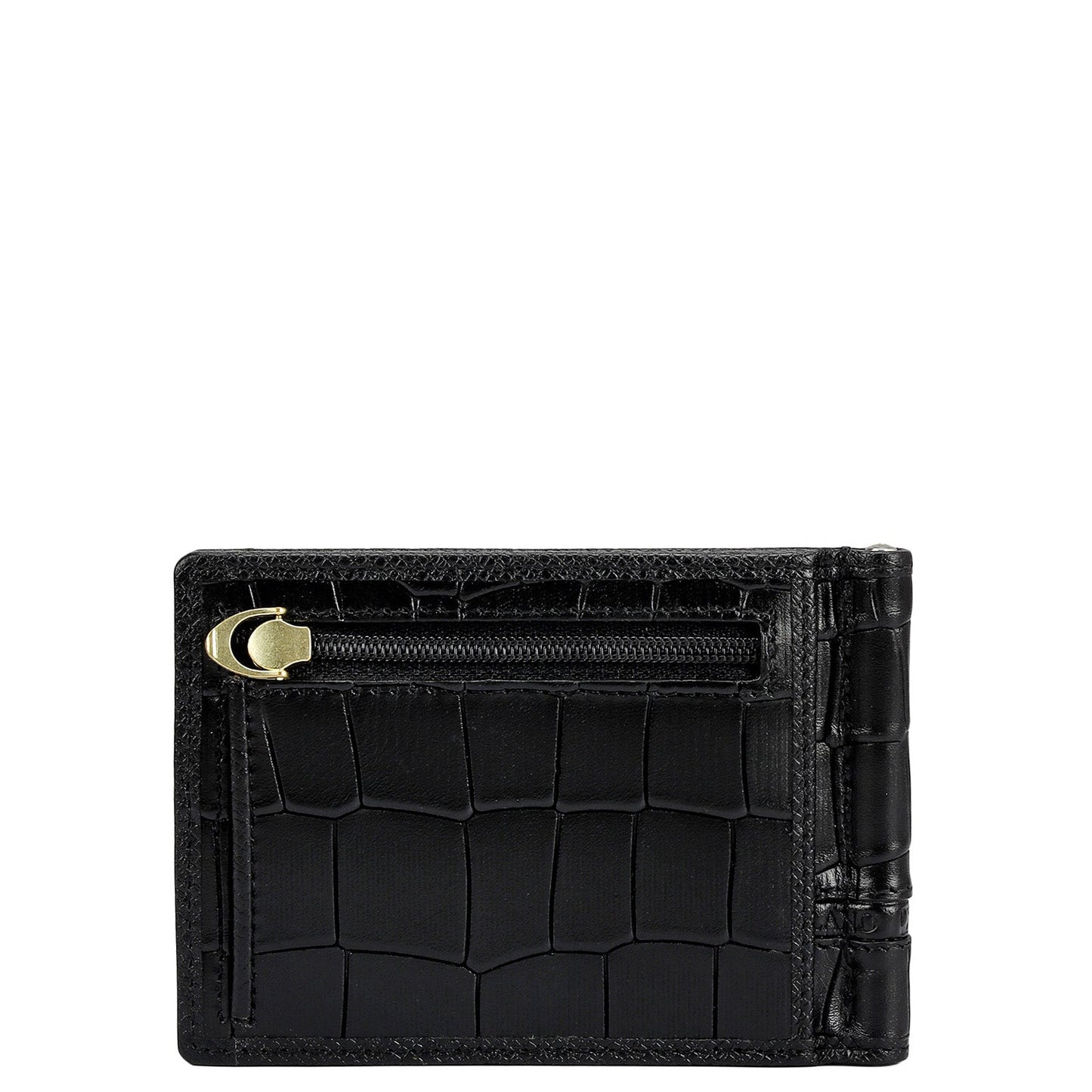 Croco Leather Money Clip - Black